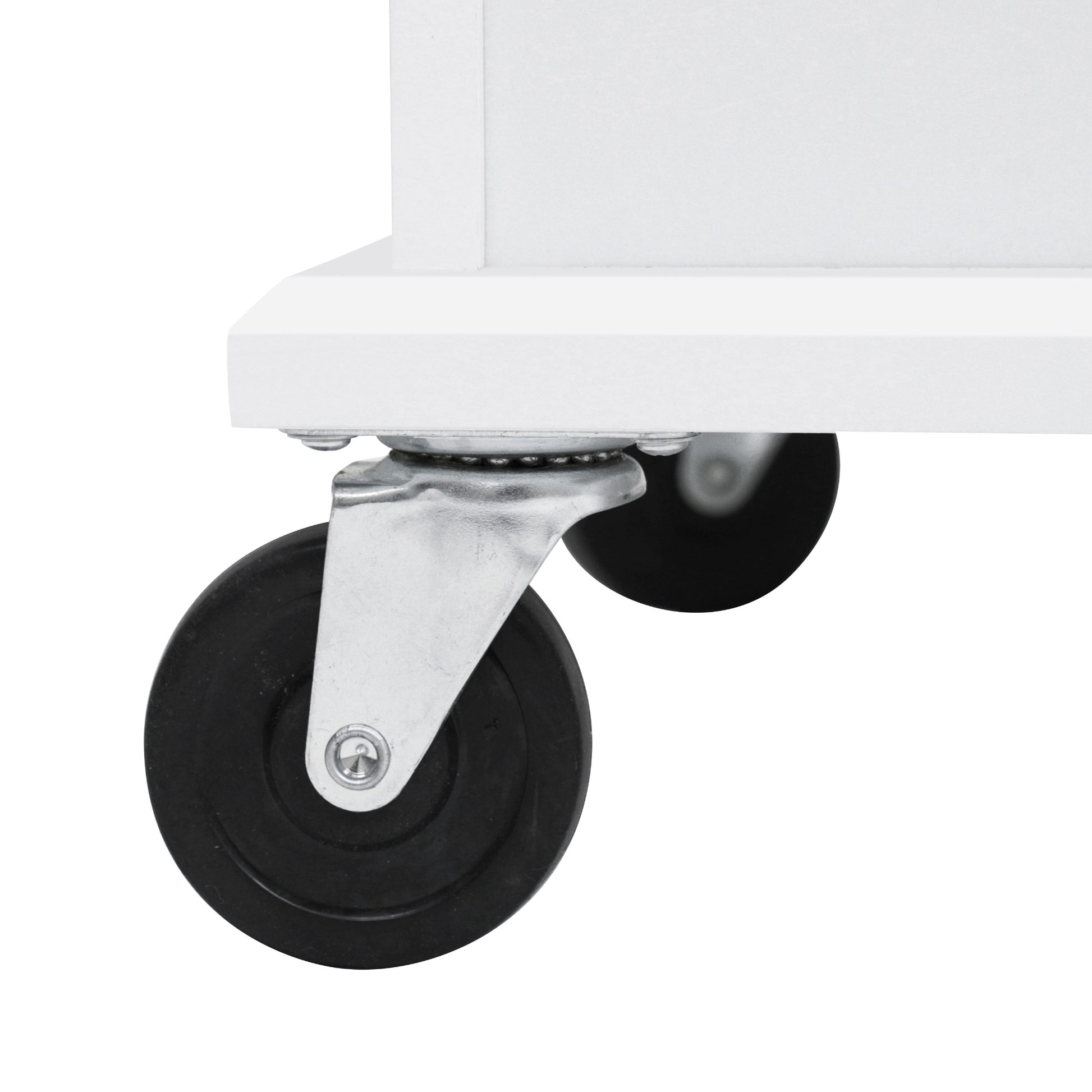 Set of  heavyduty black rubber casters with swivel metal plates for mobile furniture