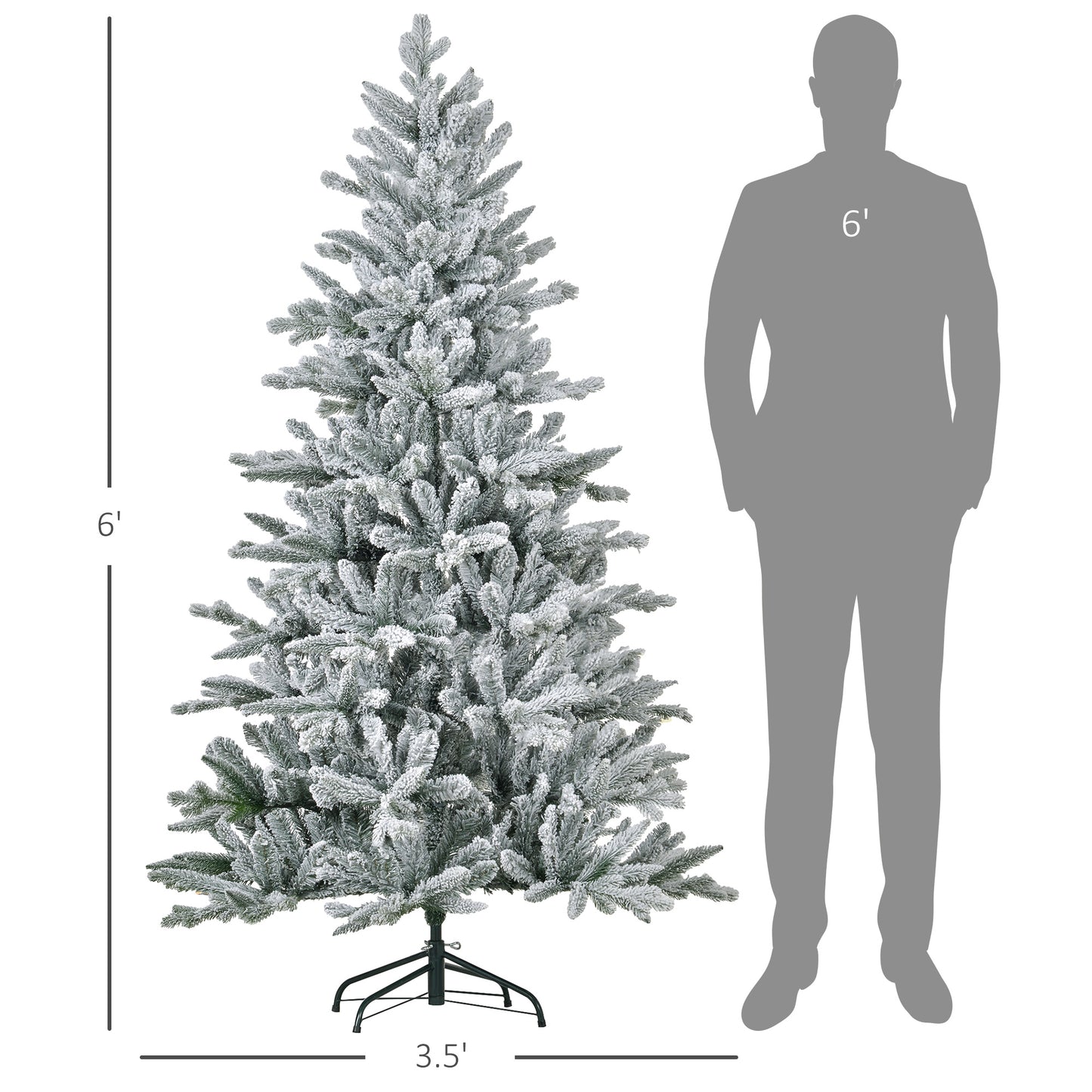 Flocked artificial Christmas tree  feet tall with a realistic snowdusted appearance for holiday decor