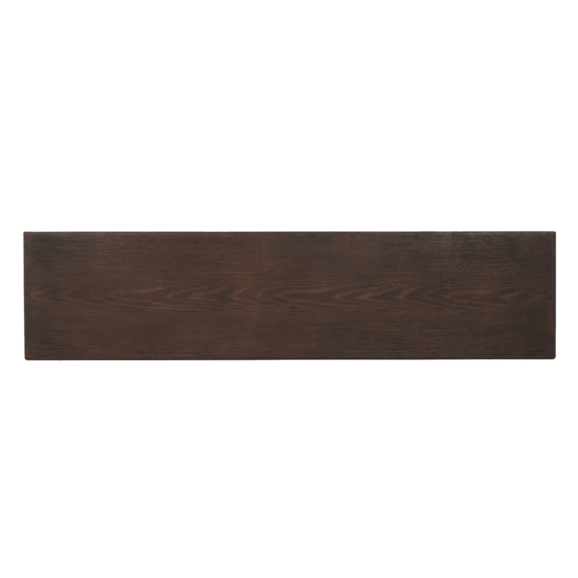 Dark wood shelf with visible grain texture perfect for minimalist decor