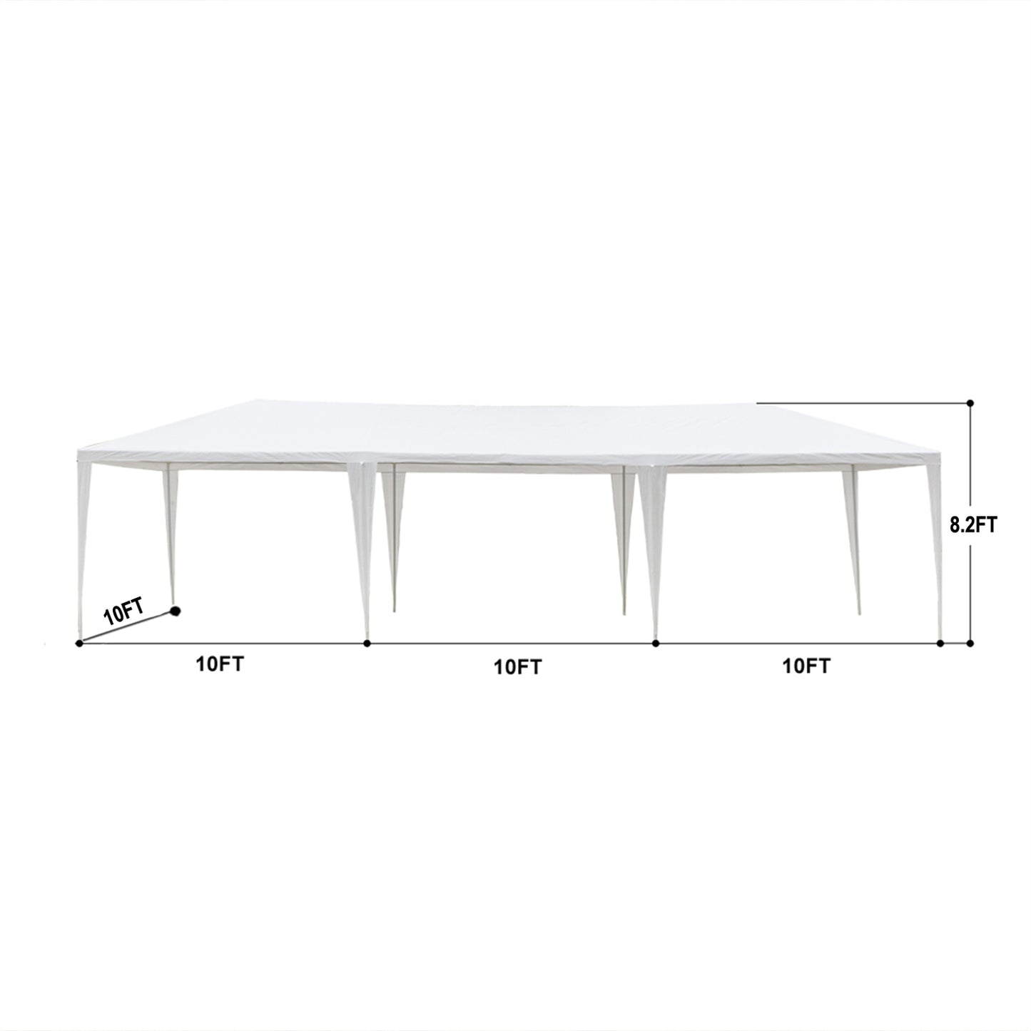 White x ft outdoor canopy tent with  ft height ideal for events