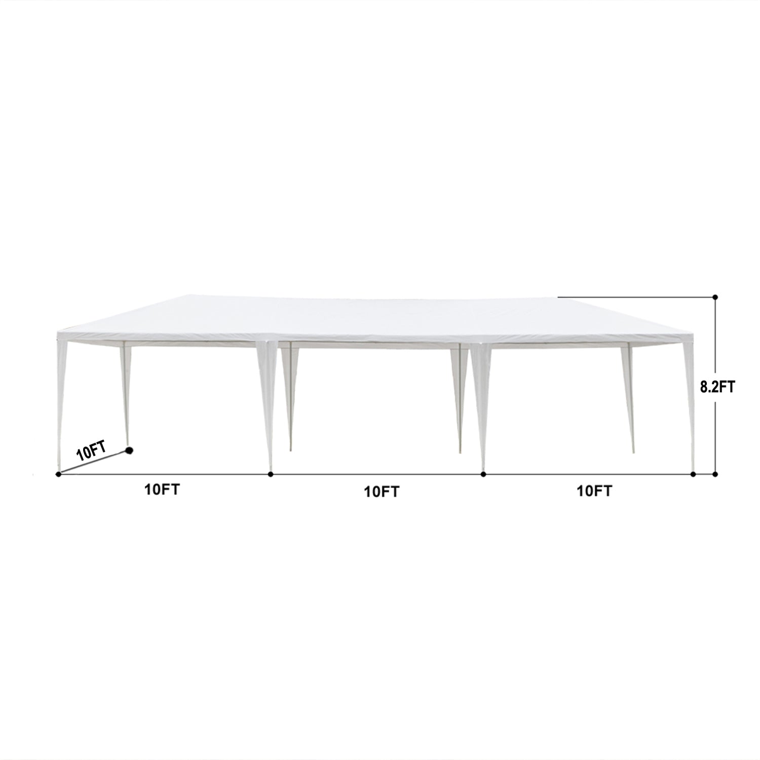 White x ft outdoor canopy tent with  ft height ideal for events