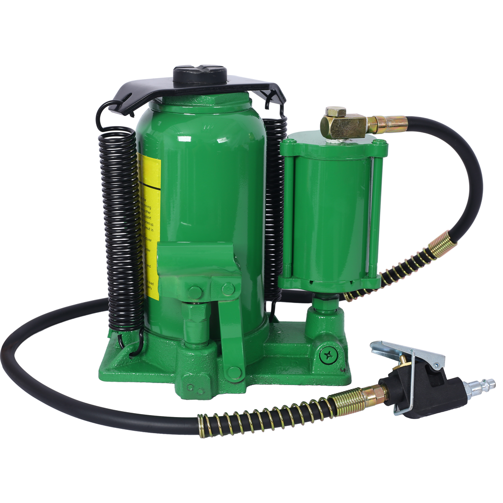 Green ton hydraulic bottle jack with air pump mechanism for car lifting