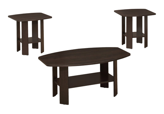 Dark espresso wood oval coffee table with lower shelf