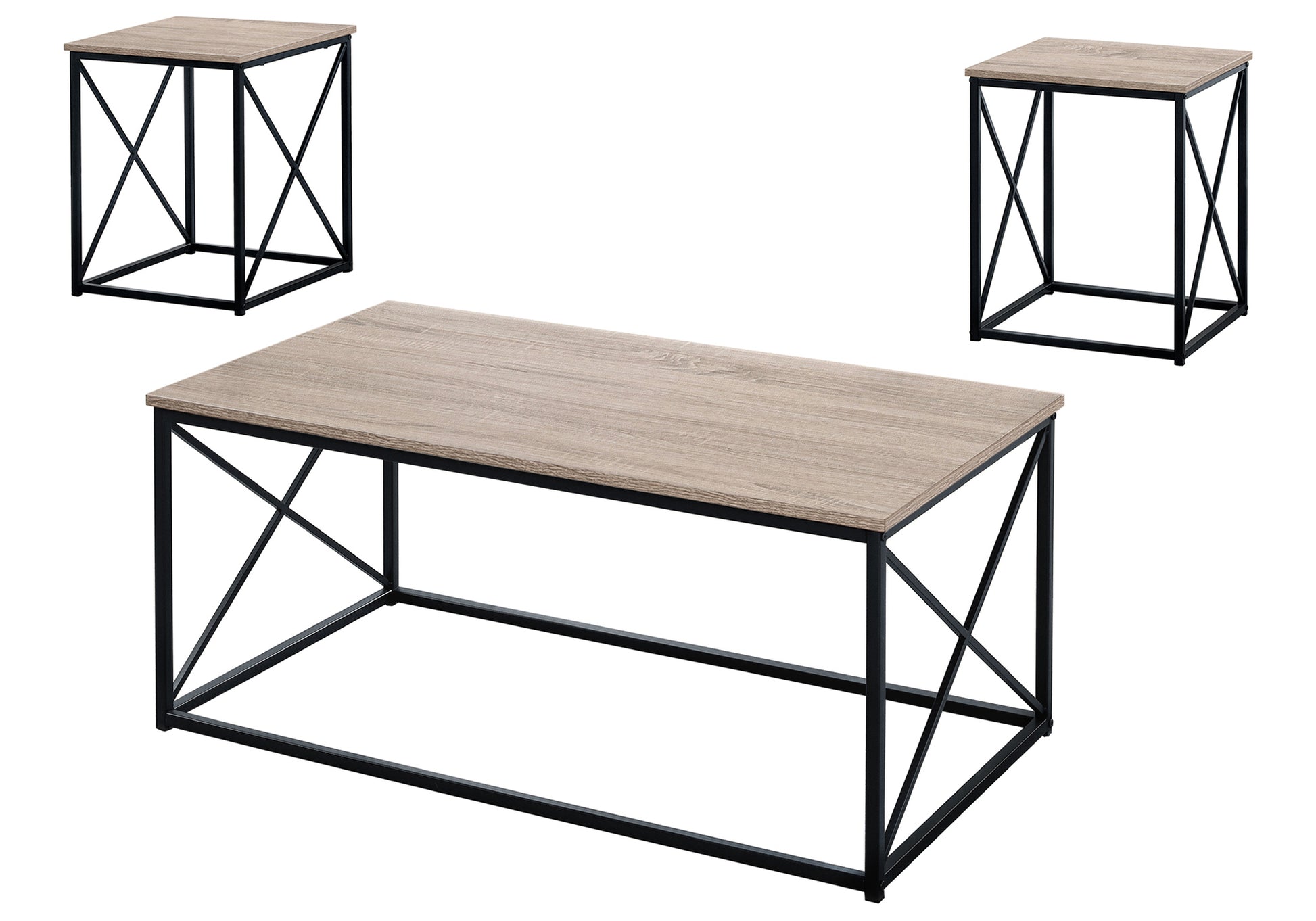 Modern wooden coffee table with black metal frame oak finish Xdesign legs