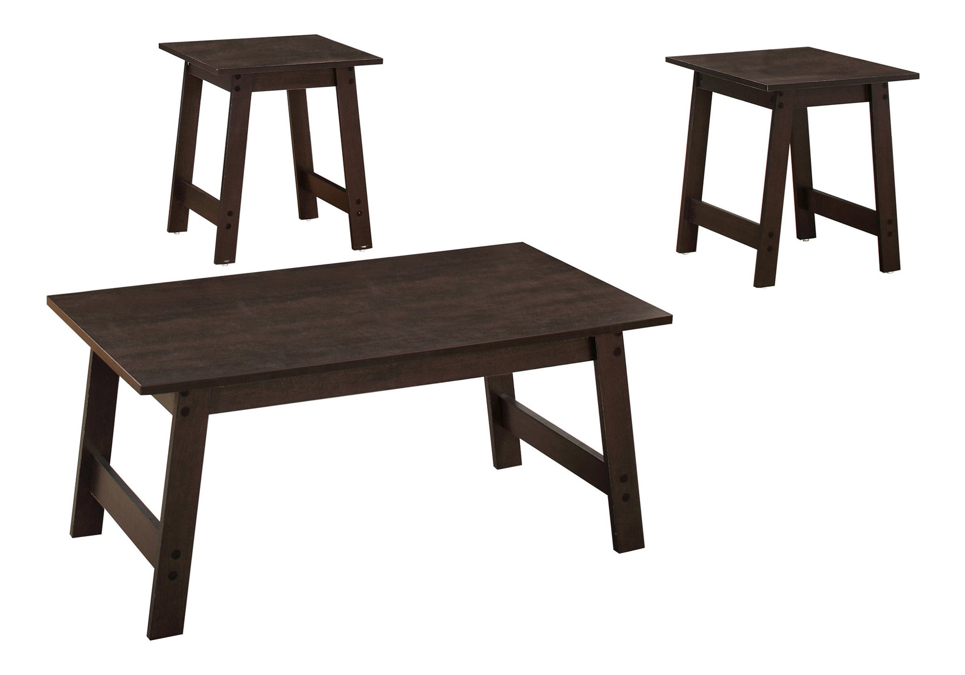 Dark brown wooden coffee table with simple leg design