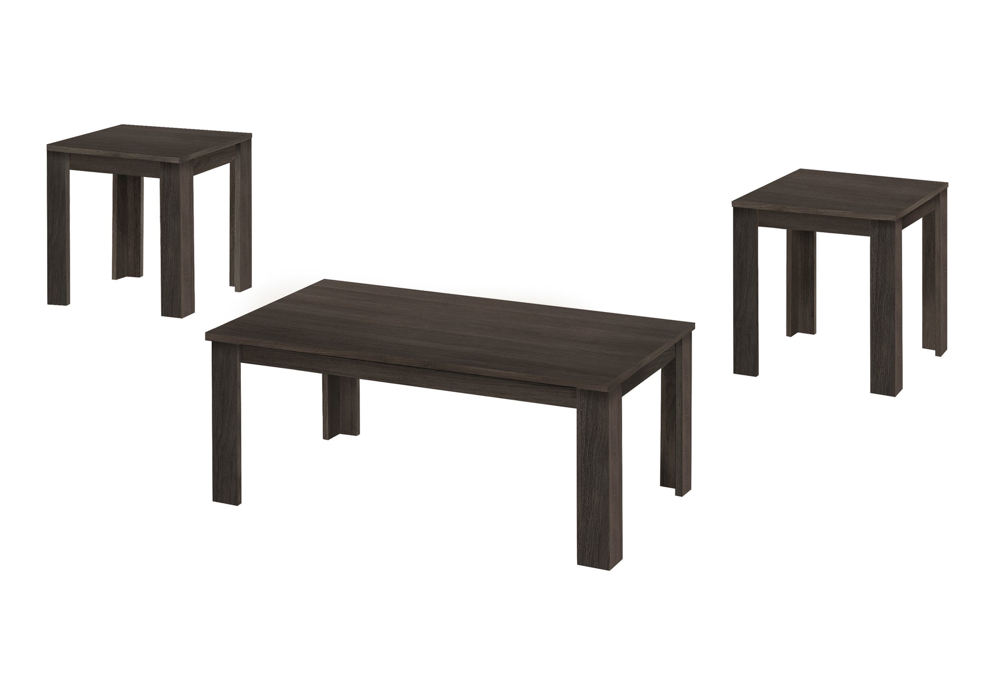 Dark wood rectangular coffee table with a sleek modern design