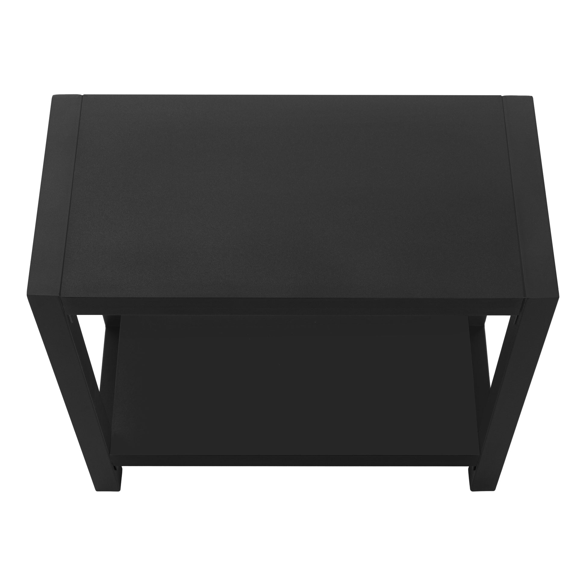 Modern black coffee table with open shelf