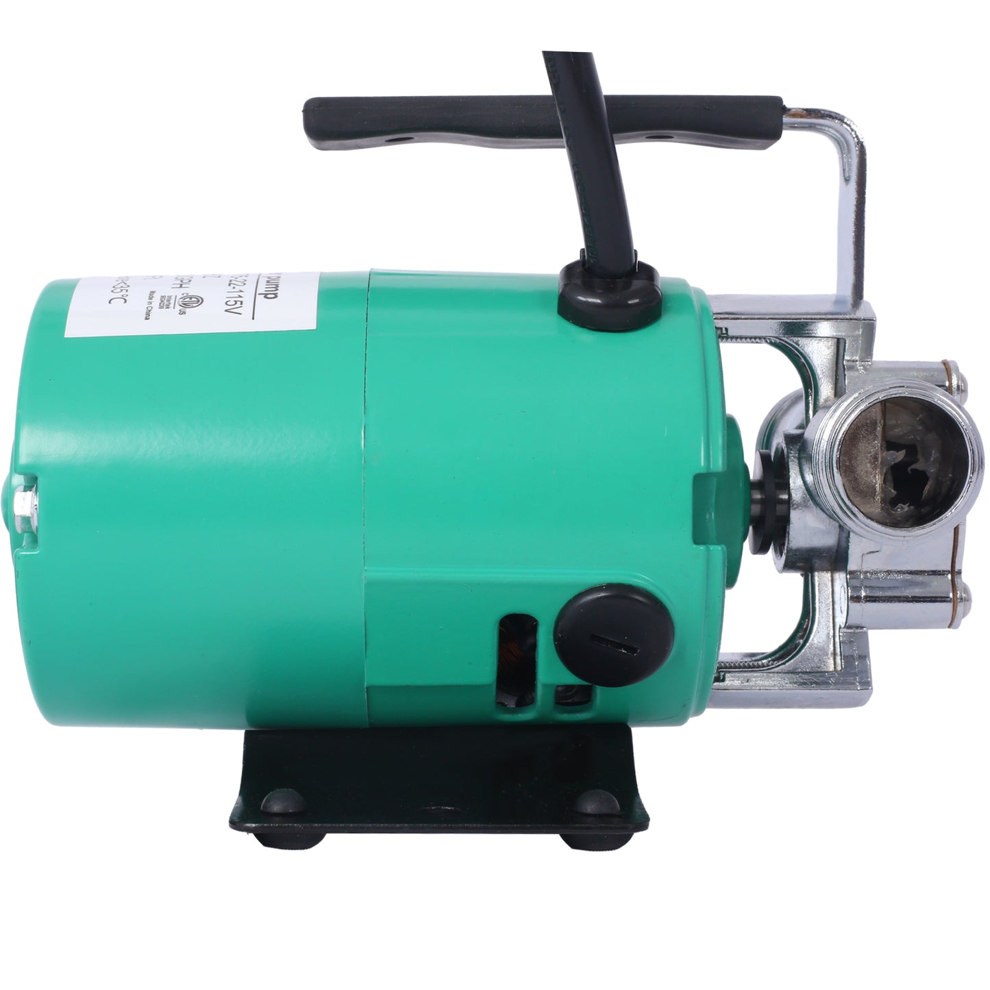 Green electric pump with chrome fittings and black handle V