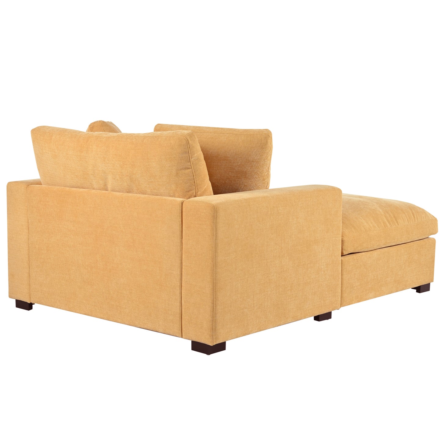 Yellow fabric modular sofa with chaise modern design for living room comfort