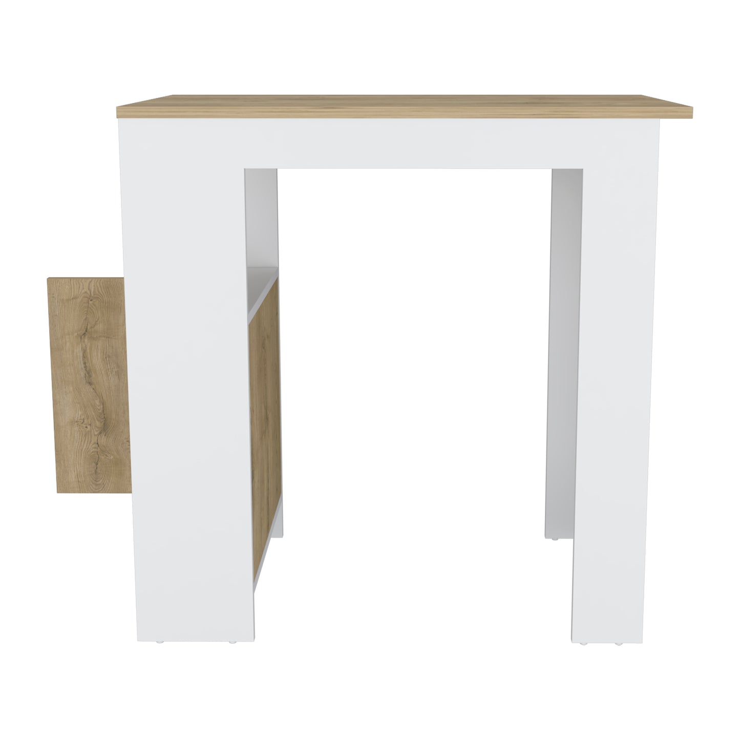 White and oak bar table with modern minimalist design