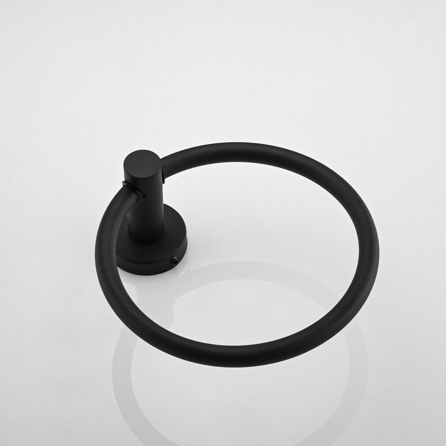 Modern black metal towel ring circular design bathroom hardware