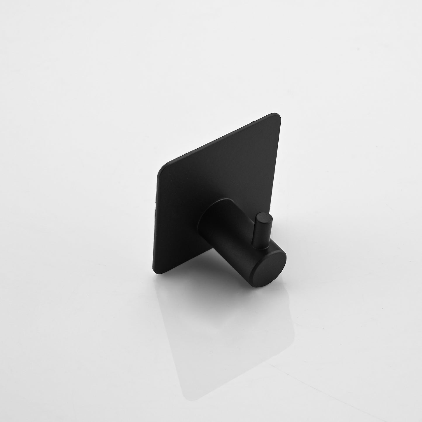 Black adhesive wall hook modern minimalist design for bathroom organization