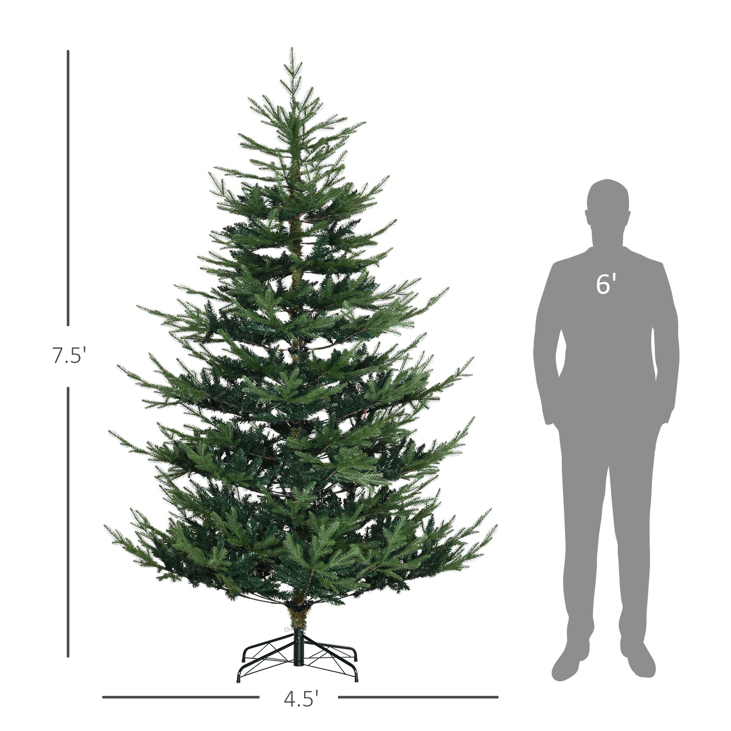 foot realistic artificial Christmas tree with a foot wide base