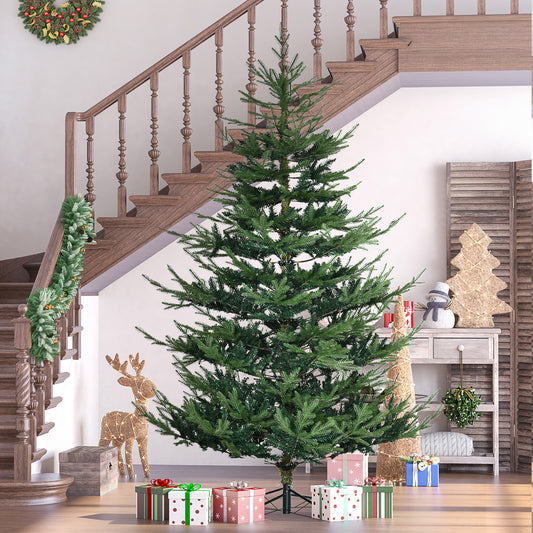 Realistic artificial Christmas tree deep green needles full silhouette ft height
