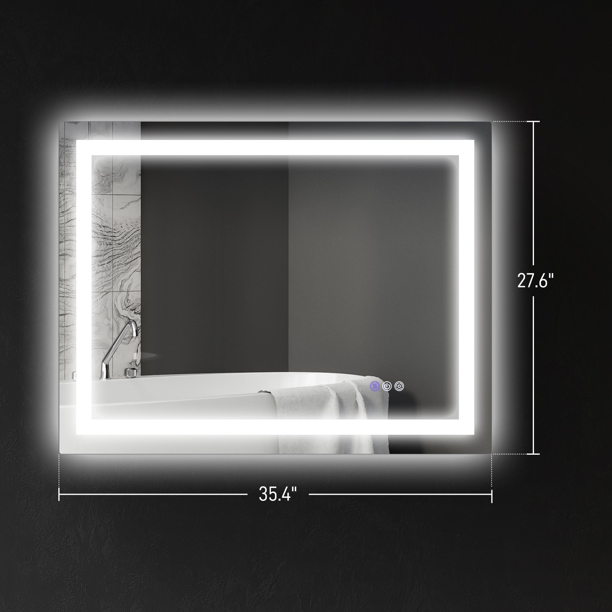 Rectangular LED vanity mirror with integrated lighting perfect for modern bathrooms
