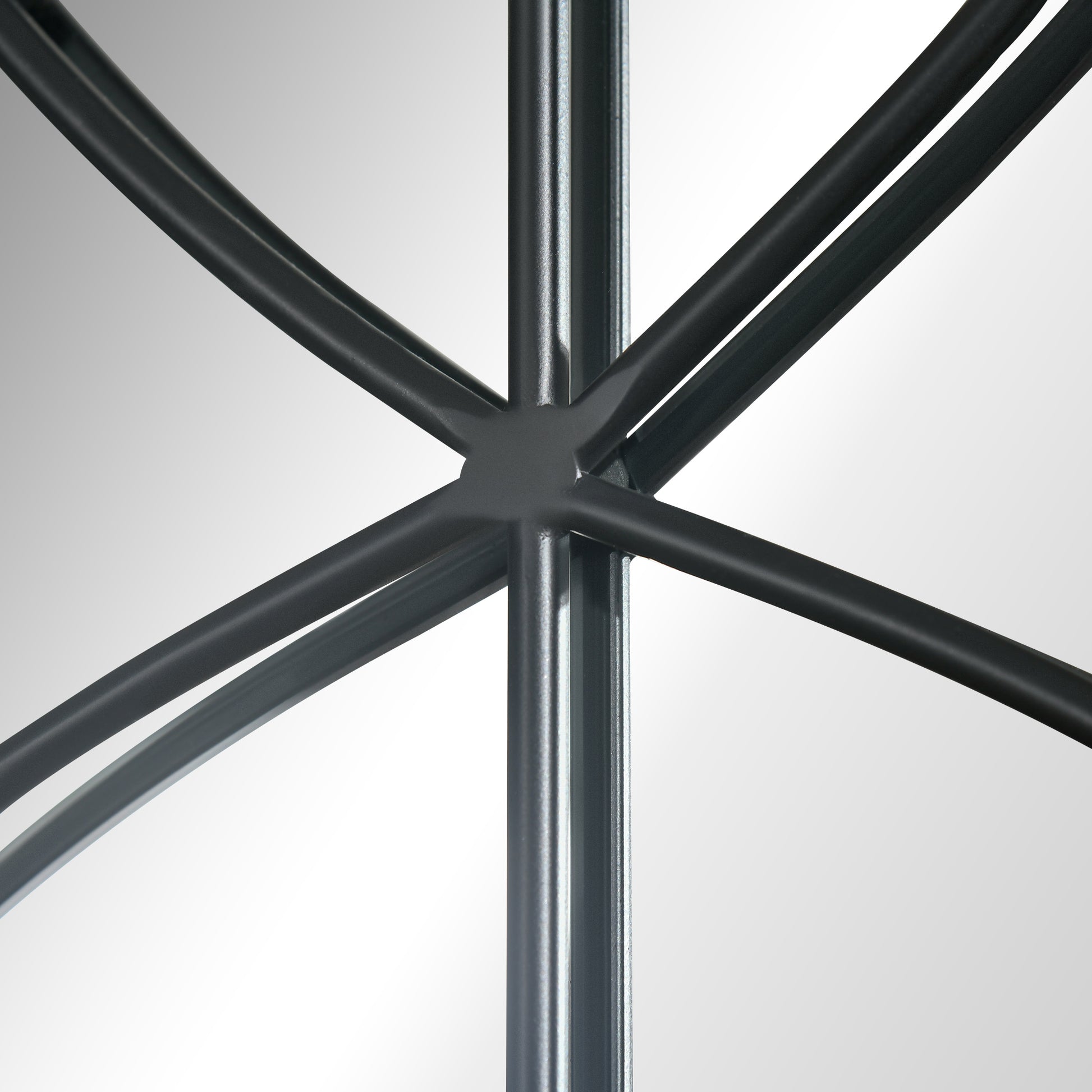 Dark metal abstract frame detail with geometric join