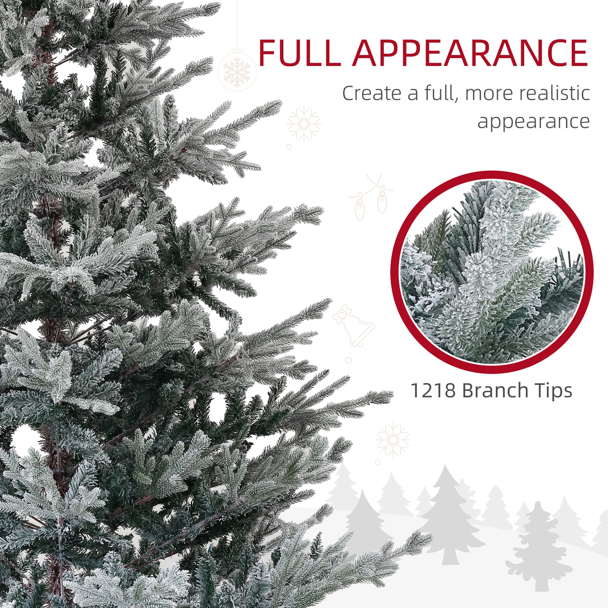 Flocked artificial Christmas tree with detailed branches for a realistic winter look