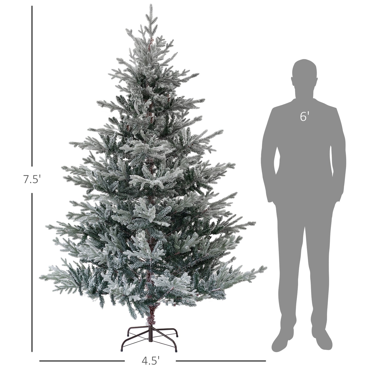 foot flocked artificial Christmas tree with realistic branches for festive decor