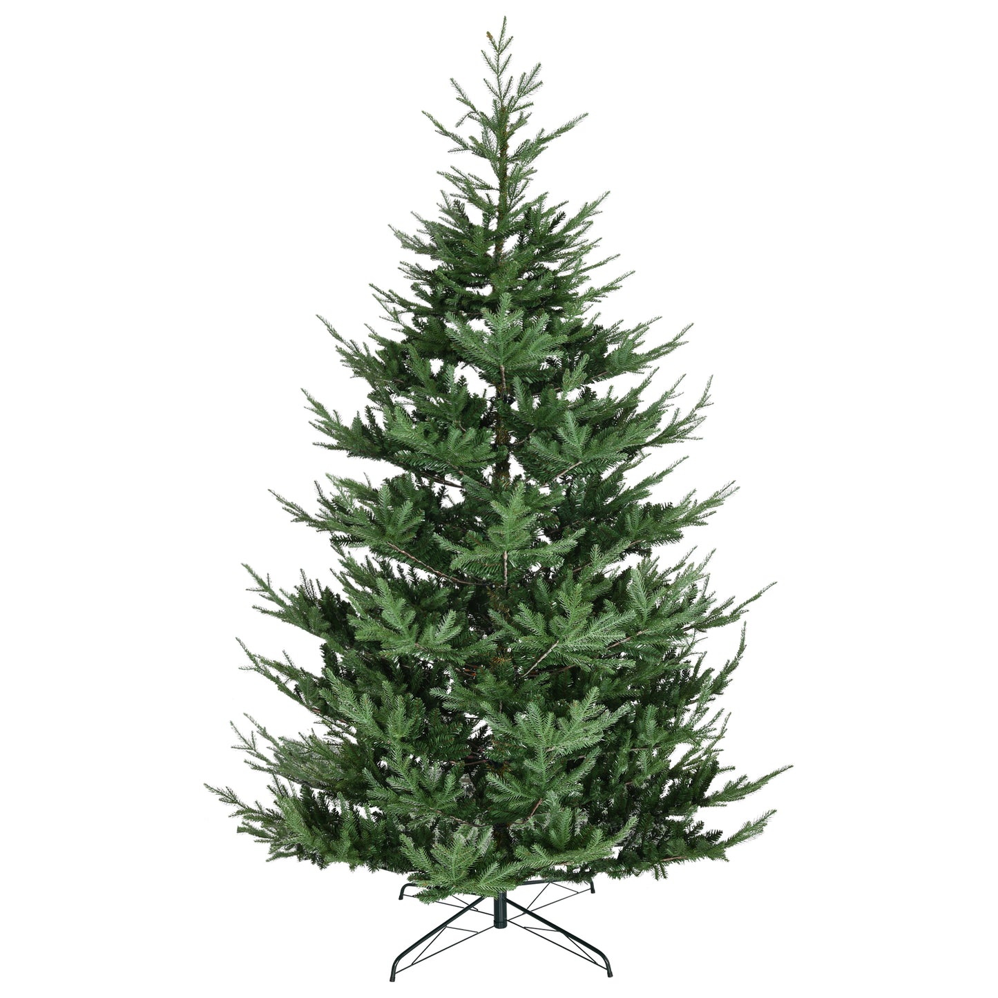 Realistic artificial Christmas tree full and lush green branches metal stand included
