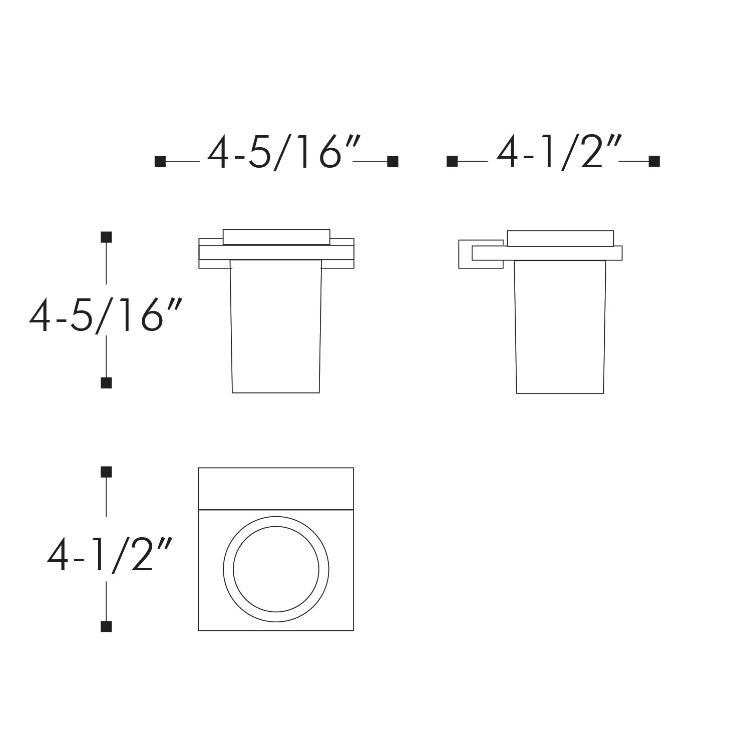Diagram showing product dimensions  inches height and  inches width