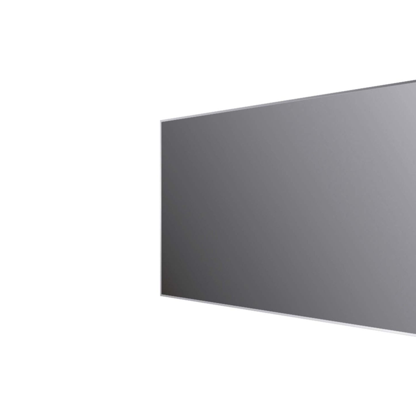 Modern gray frameless wall mirror with beveled edges