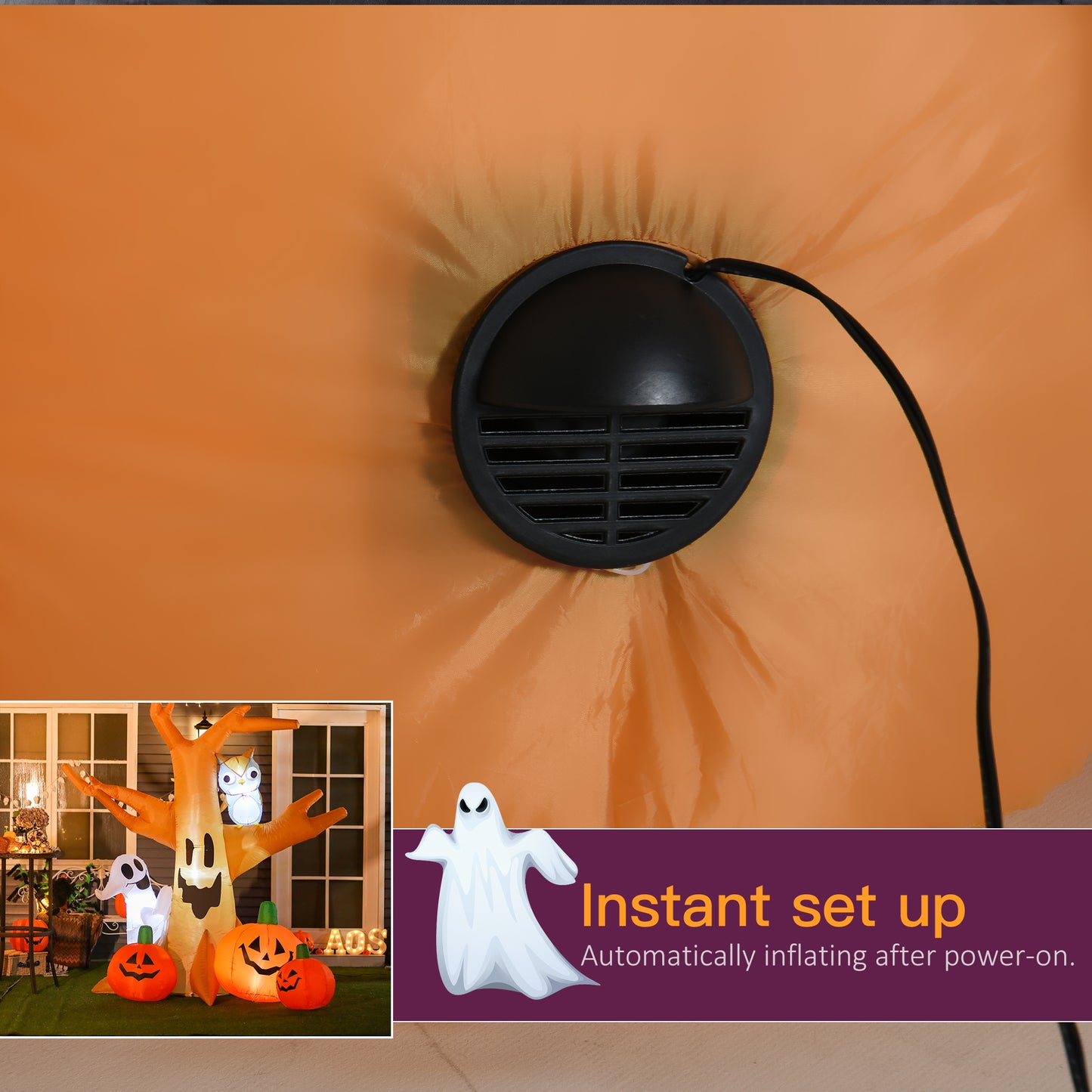 Halloween inflatable tree with ghost and pumpkins ideal for yard decor