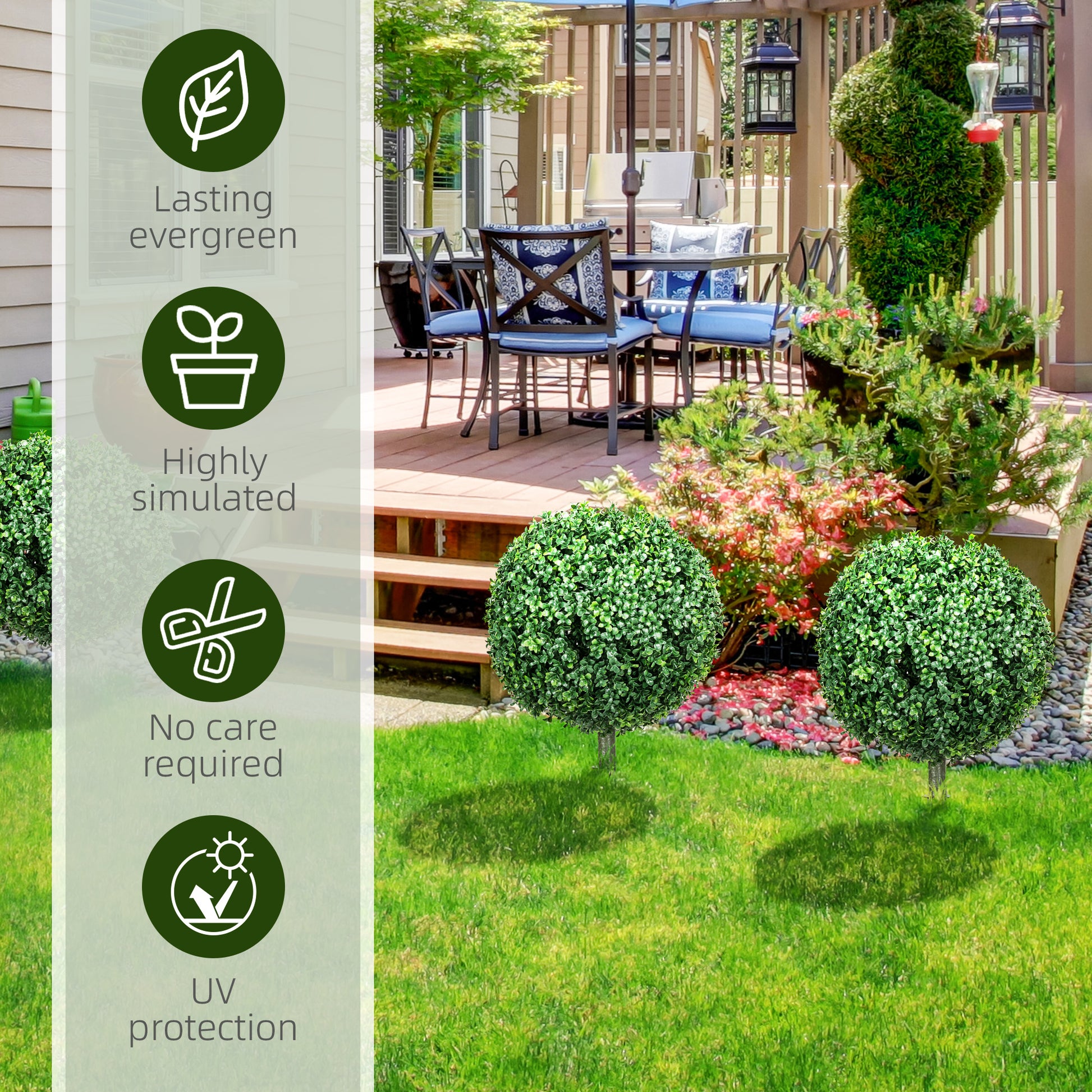 Realistic sphere boxwood topiary for garden decoration