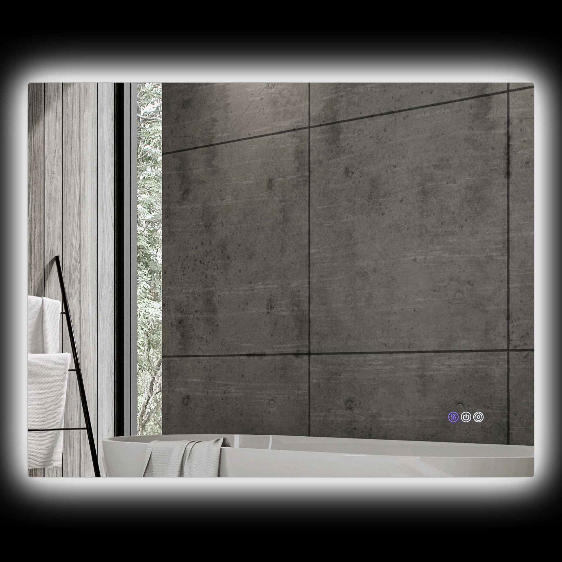 Modern backlit bathroom mirror with touch controls elegant LED lighting and sleek design