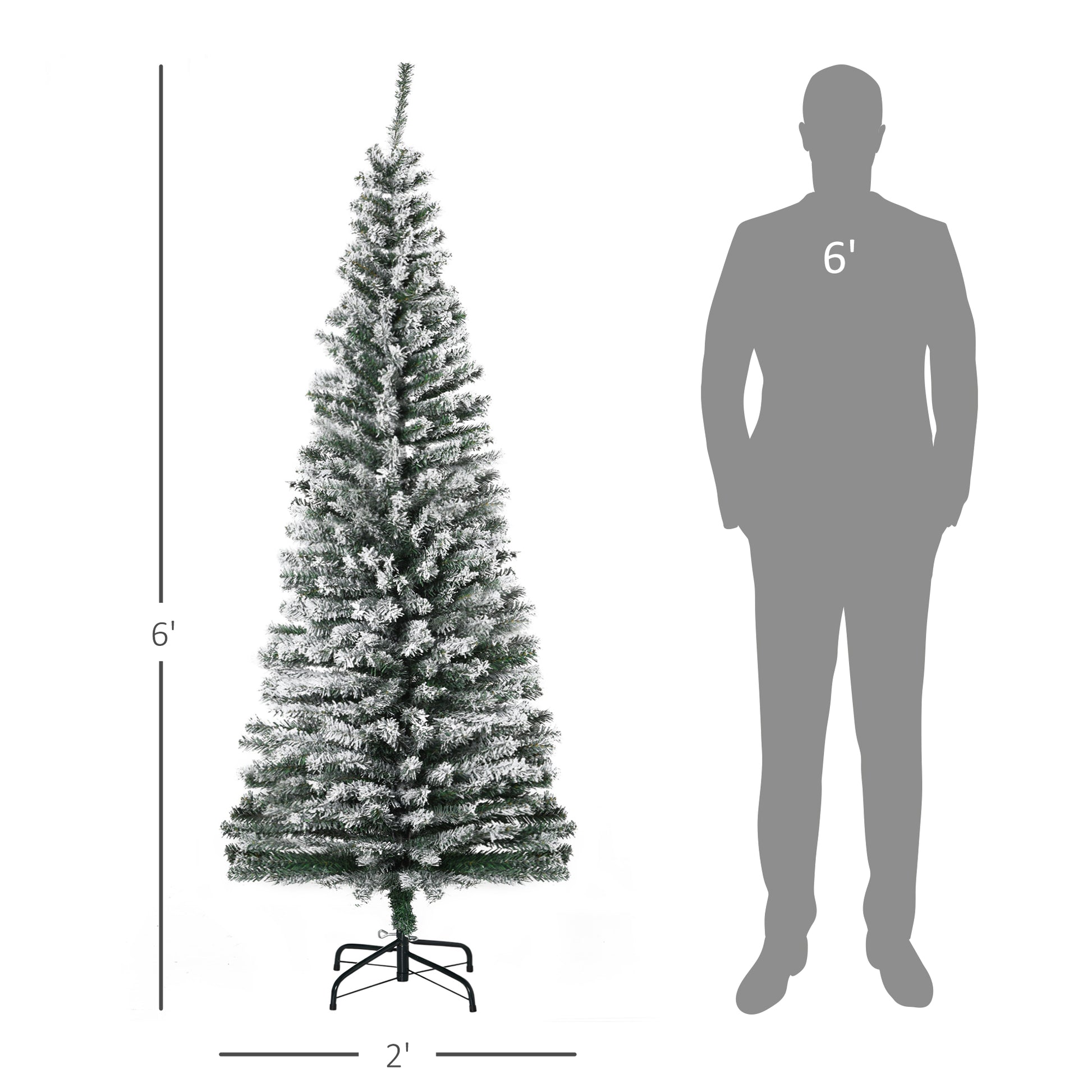 foot flocked artificial Christmas tree with a sturdy black stand