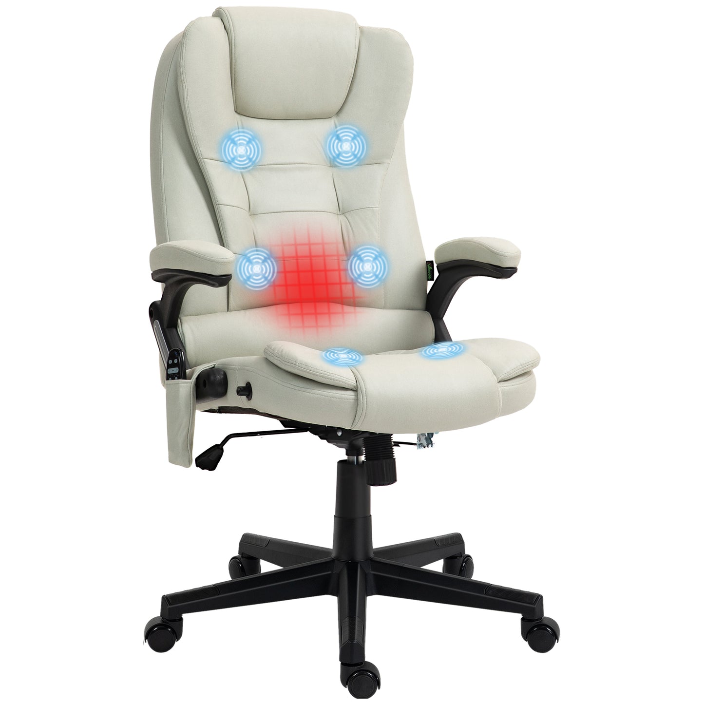 Light grey executive office chair with massage and heating functions