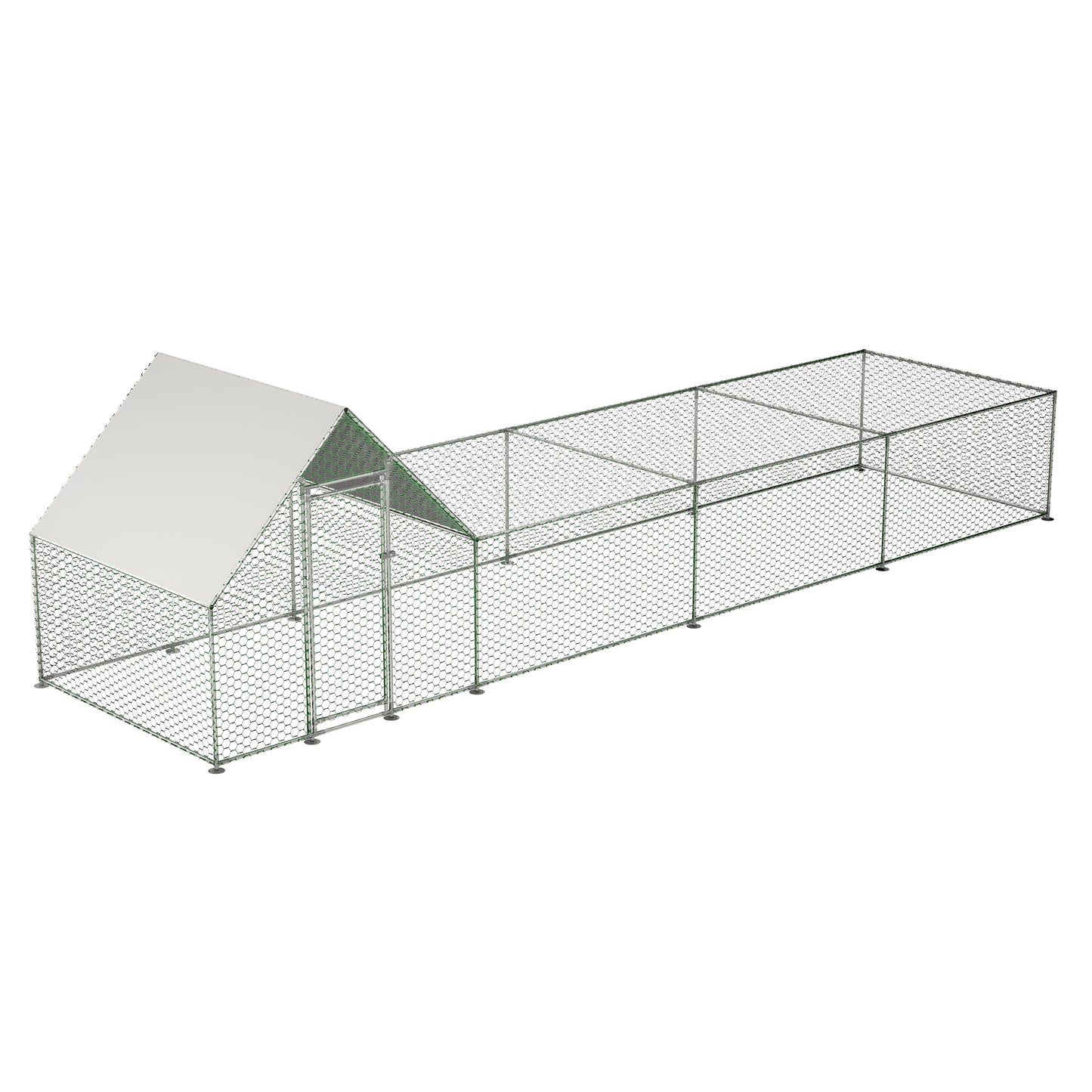 Spacious walkin chicken coop with a pitched roof offering ample outdoor space