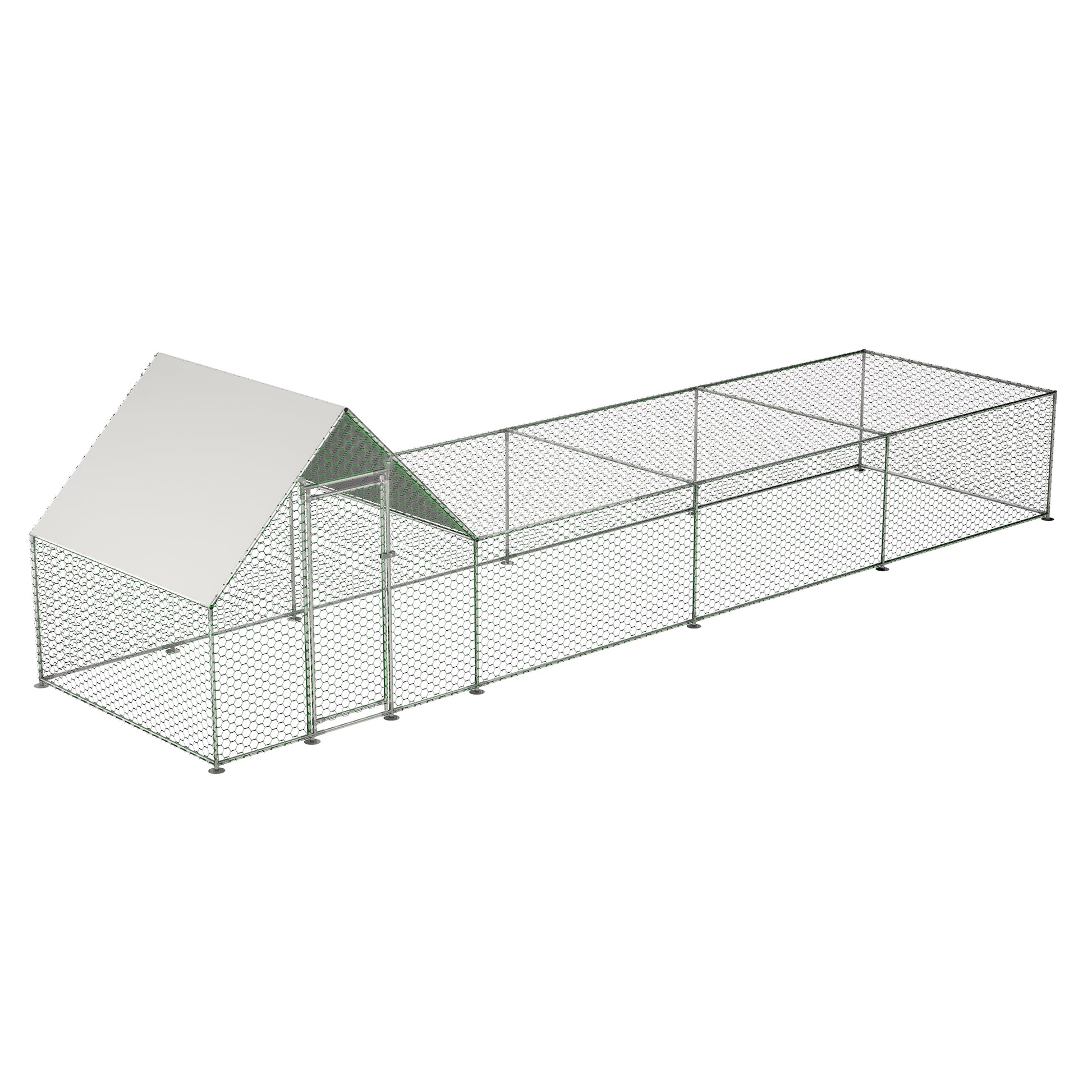 Spacious walkin chicken coop with a pitched roof offering ample outdoor space