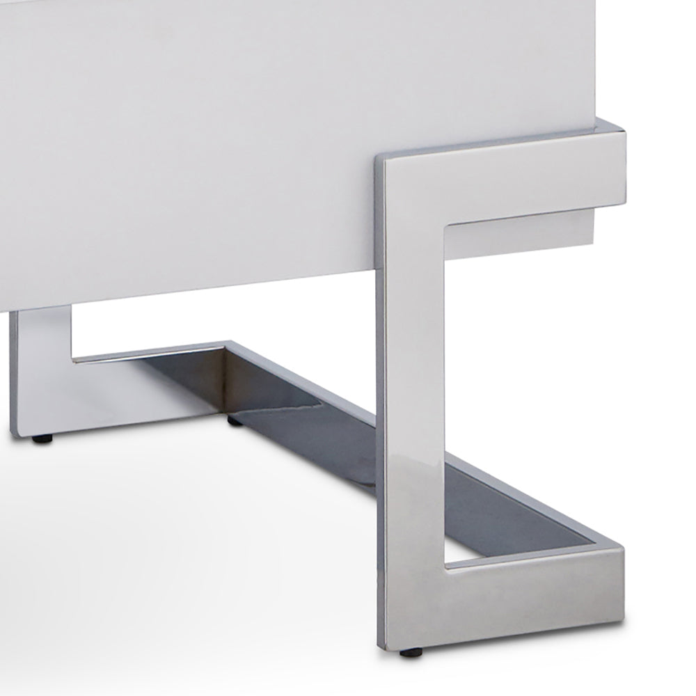 Modern chrome furniture leg with geometric design sturdy and sleek