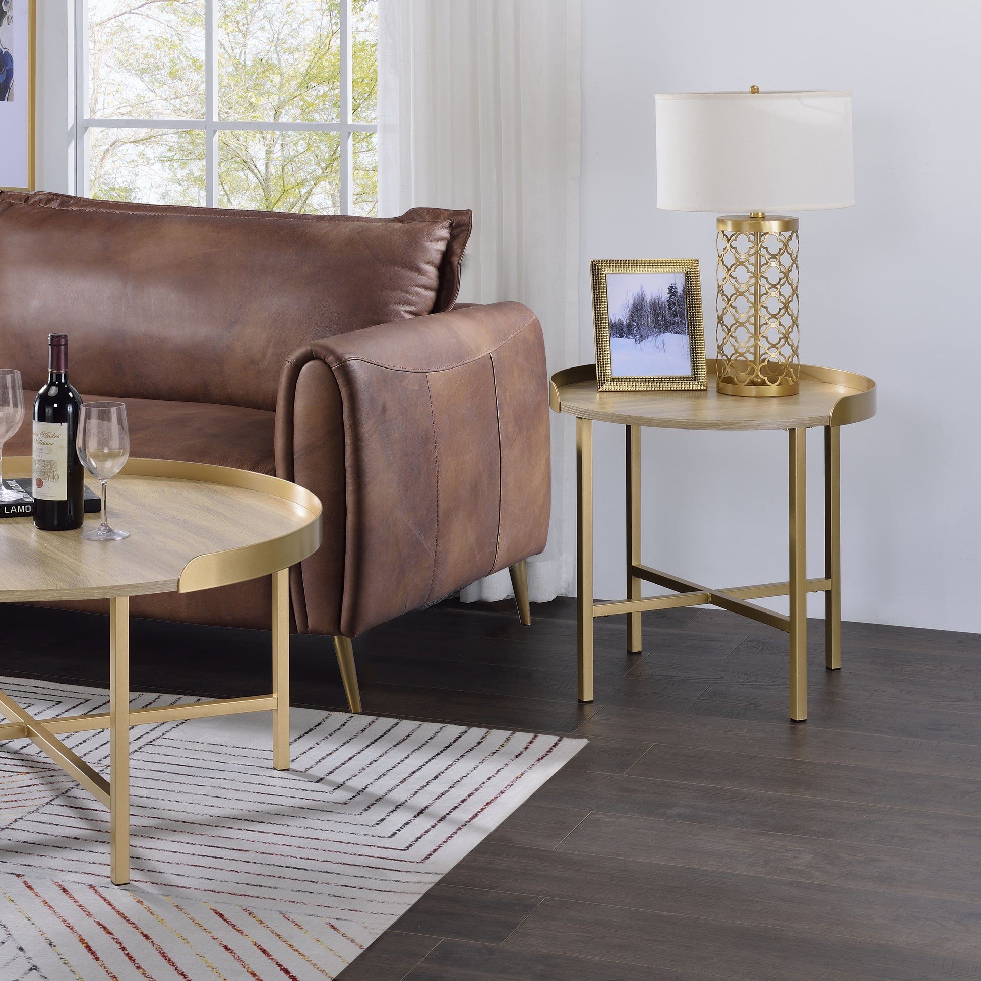 Brown leather sofa with modern style and plush comfort for living rooms