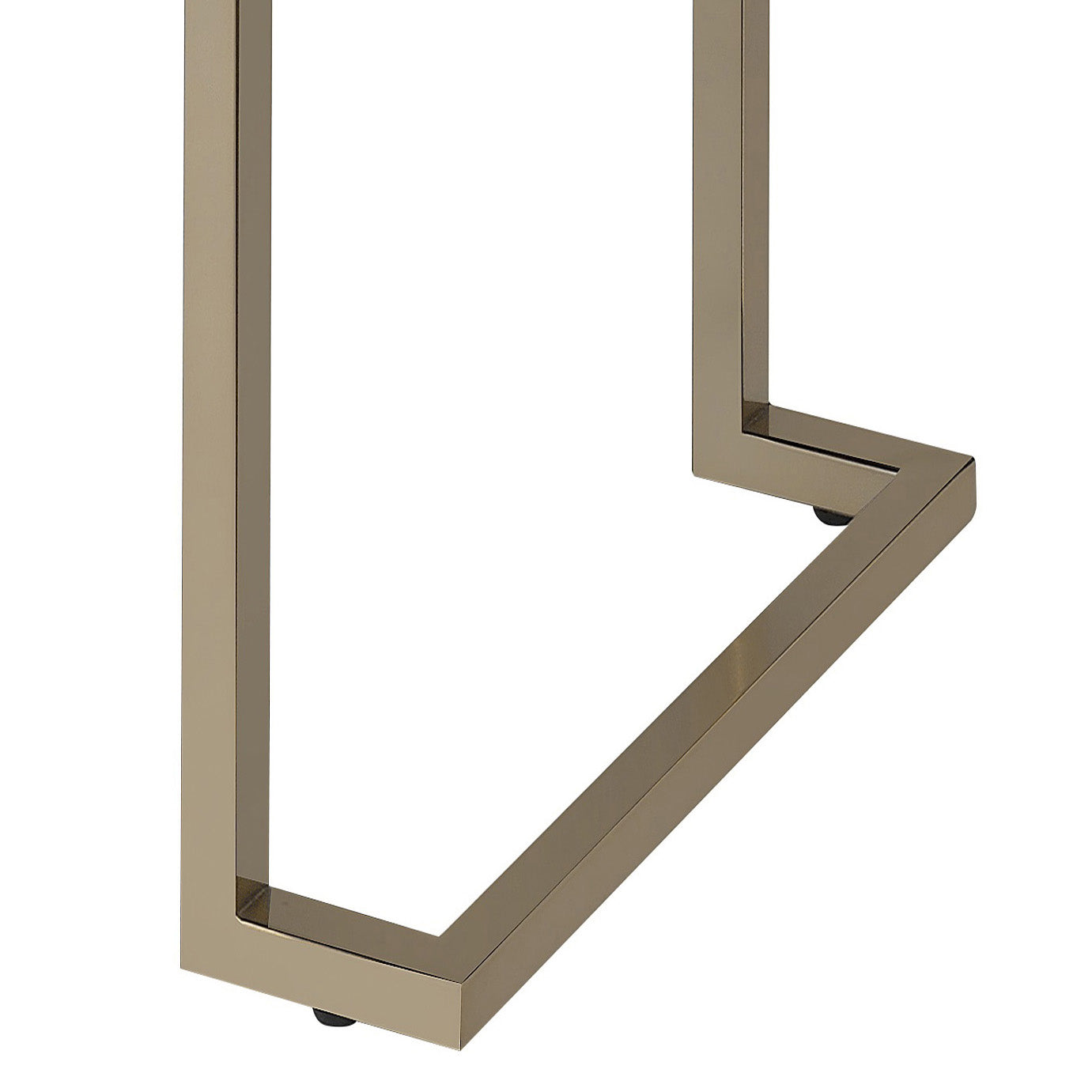 Brushed gold metal table leg with a modern geometric design perfect for contemporary furniture