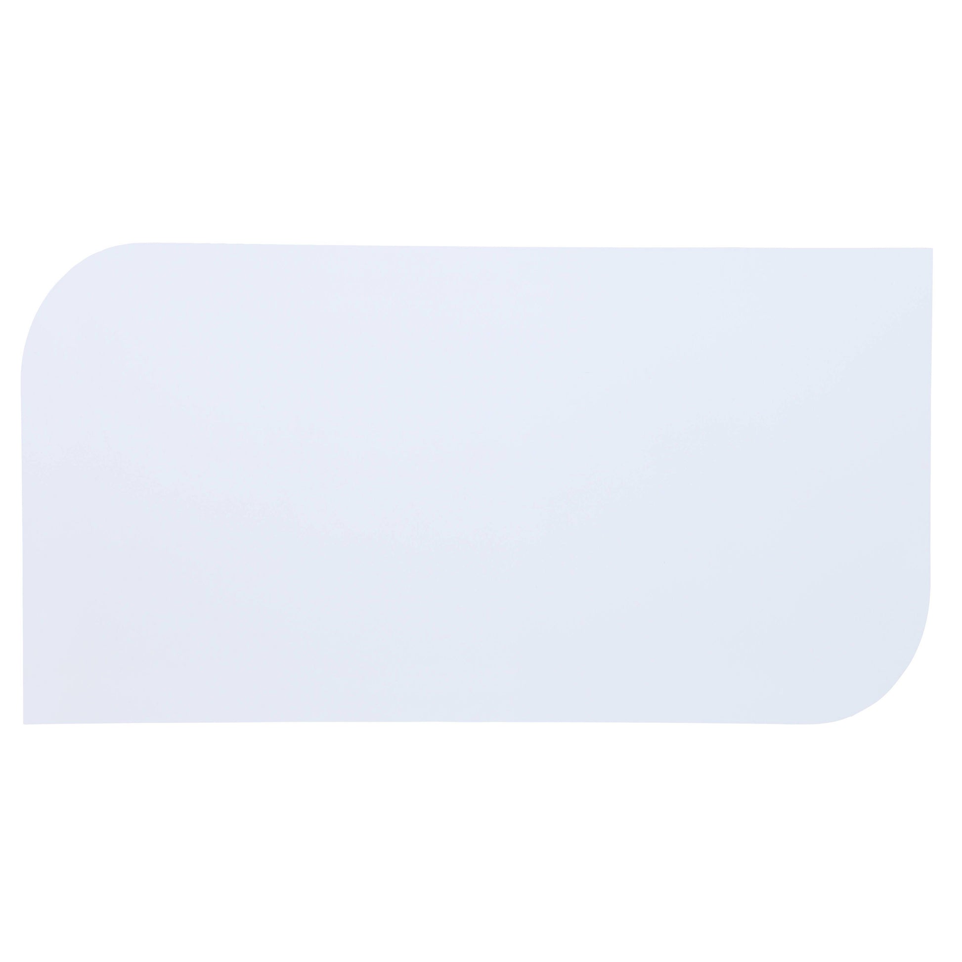 Smooth white rectangular desk organizer with rounded corners ideal for home office supplies