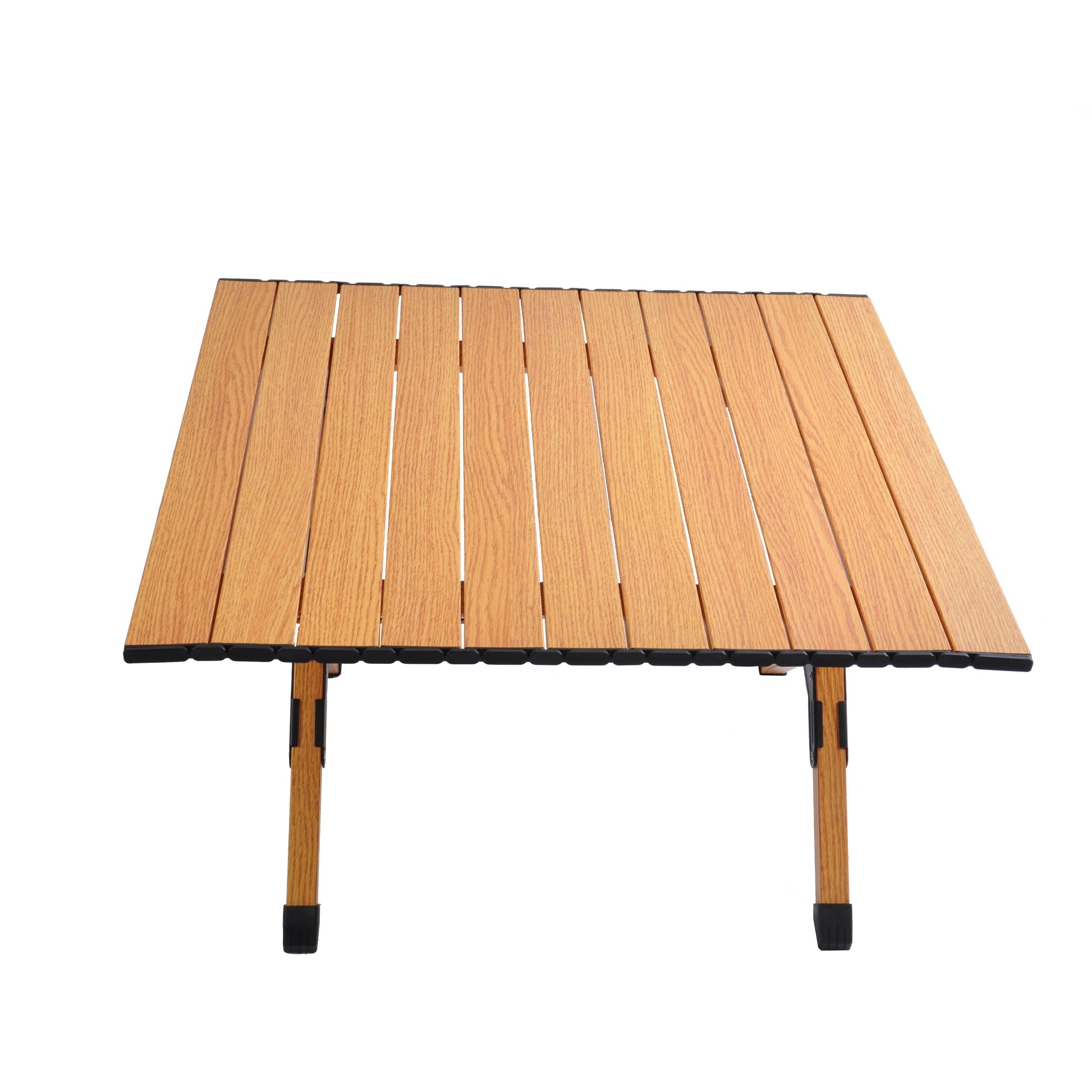 Lightweight wooden picnic table with foldable legs for easy transport