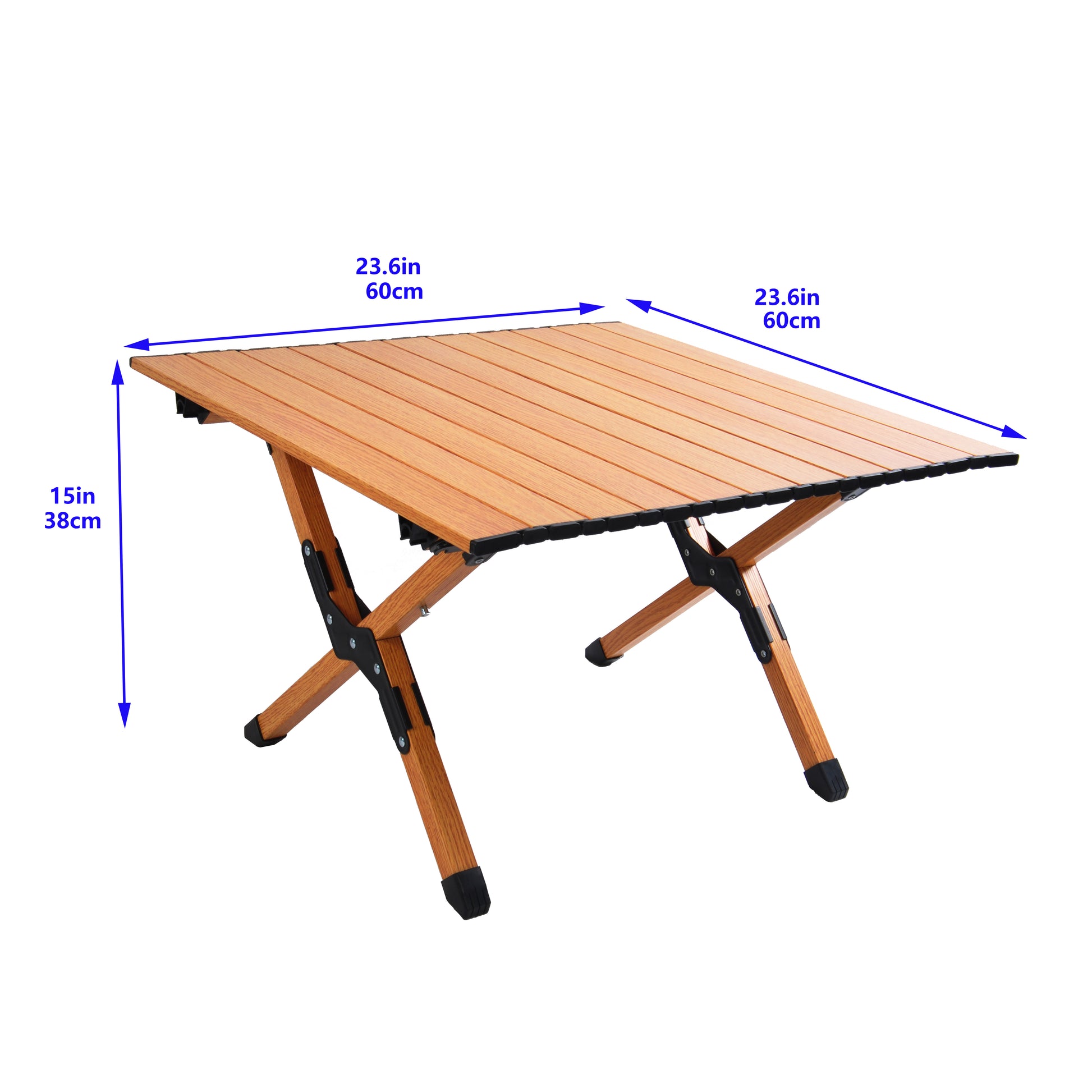 Wooden portable camping table compact lightweight and foldable design for outdoor use