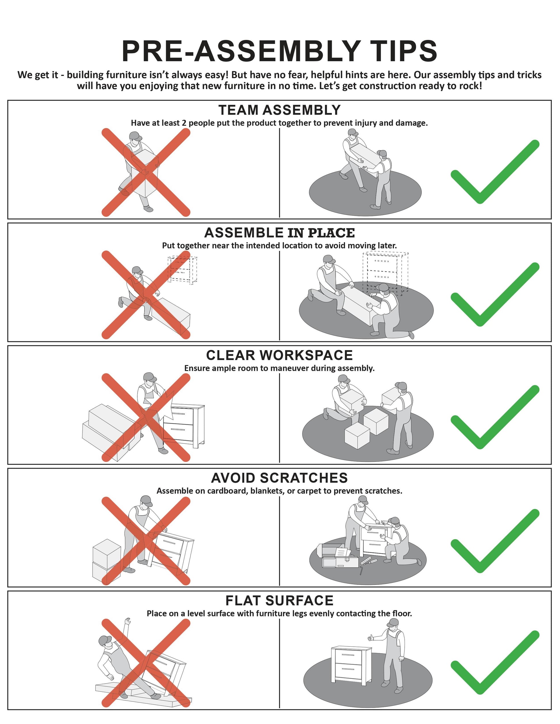 Illustration of two people assembling furniture