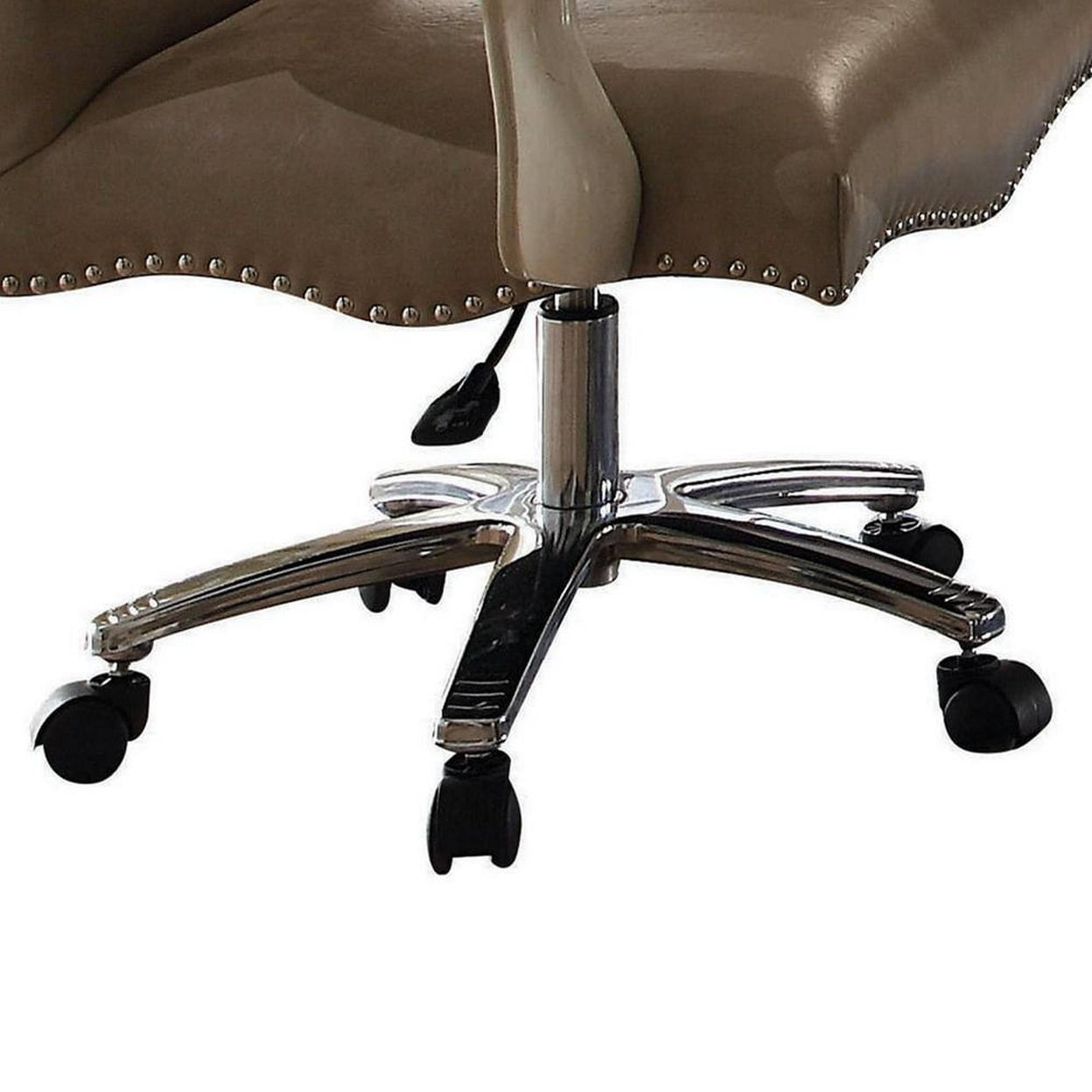 Tansy buttontufted executive chair with chrome base and casters