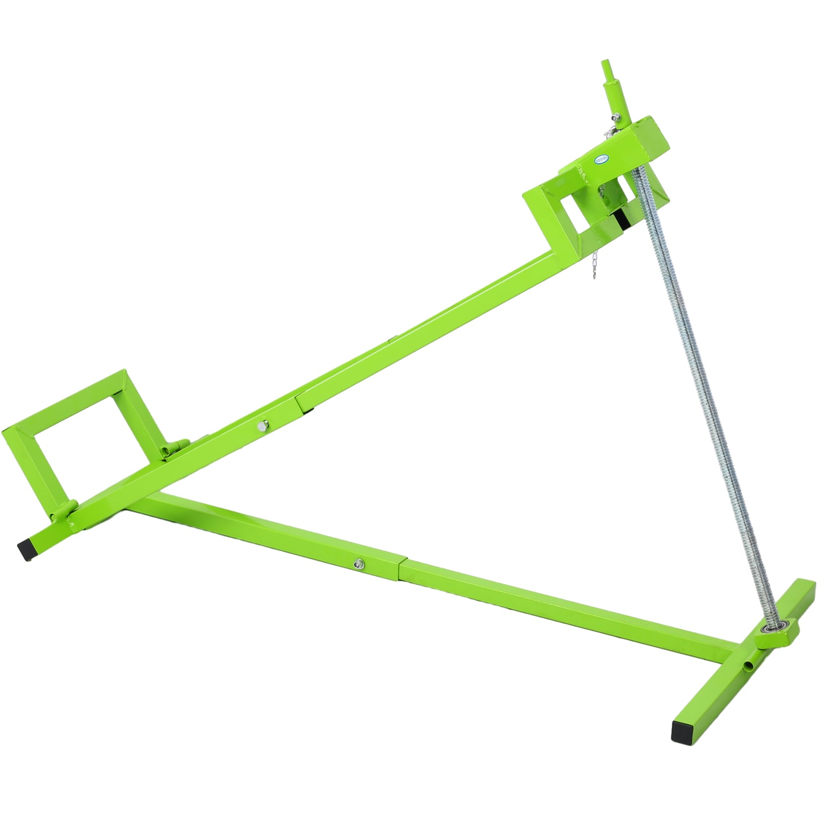 Green metal chainsaw mill with adjustable height and chain mechanism for milling logs