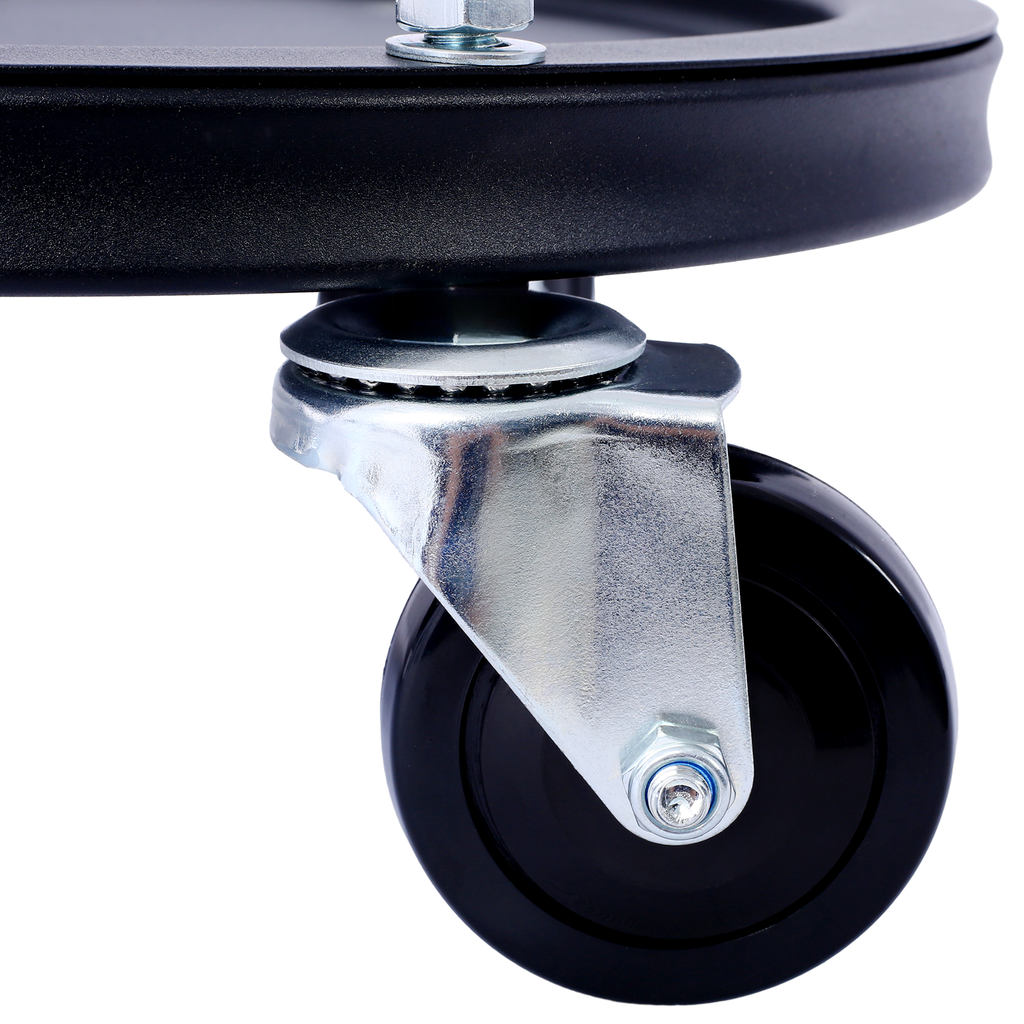 Black swivel caster wheel with metal bracket for rolling carts