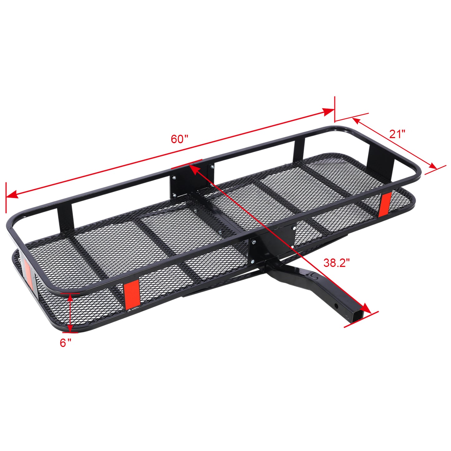 Heavyduty steel cargo carrier with inch length and mesh floor for secure hauling