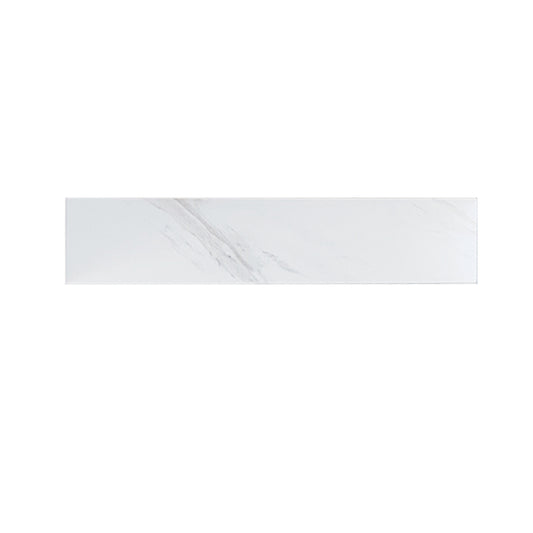 White marble tile with subtle gray veining x inches for modern kitchens and bathrooms