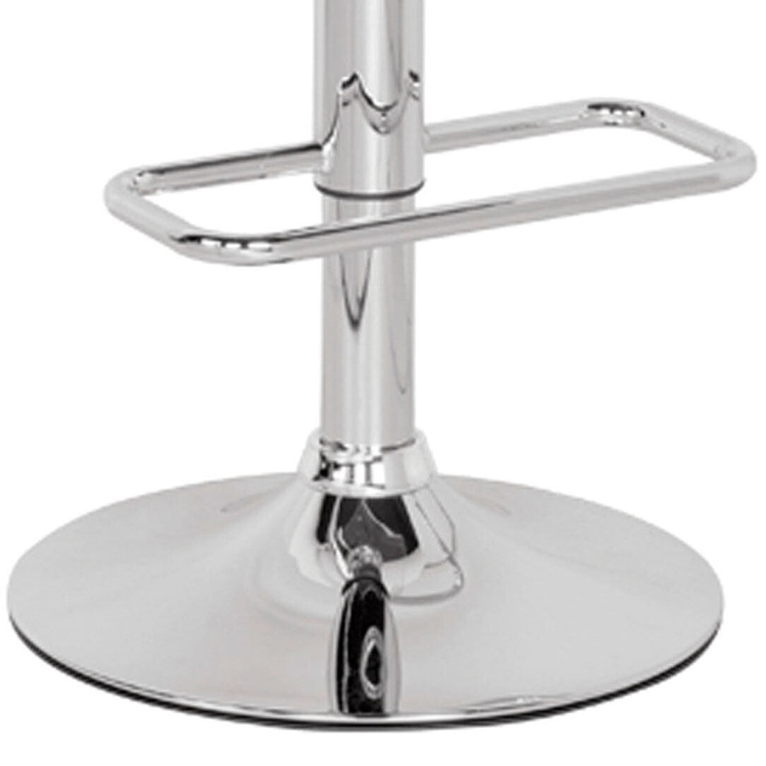 Polished chrome bar stool base with adjustable height and footrest ring