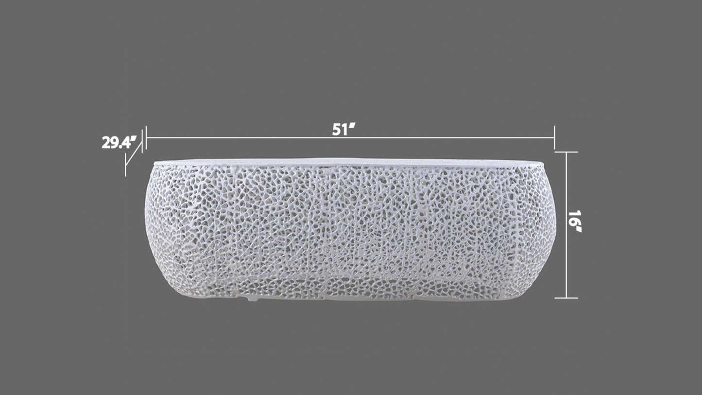 Modern white coraldesign coffee table  L x  W x  H