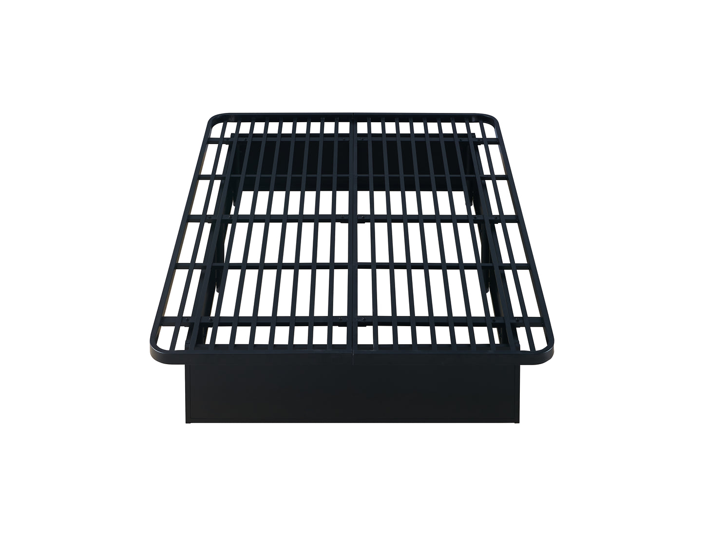 Black metal charcoal grill grate with rectangular base  characters