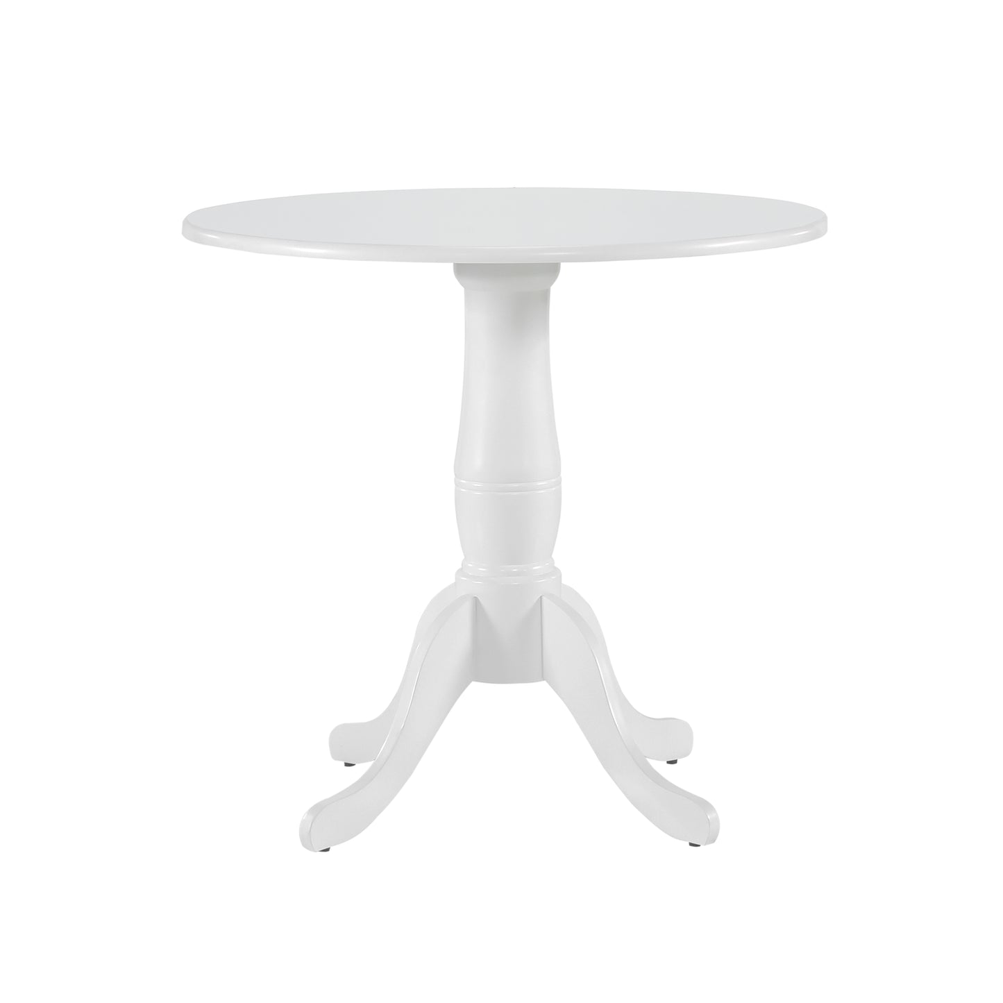 Classic white pedestal dining table with ornate leg base