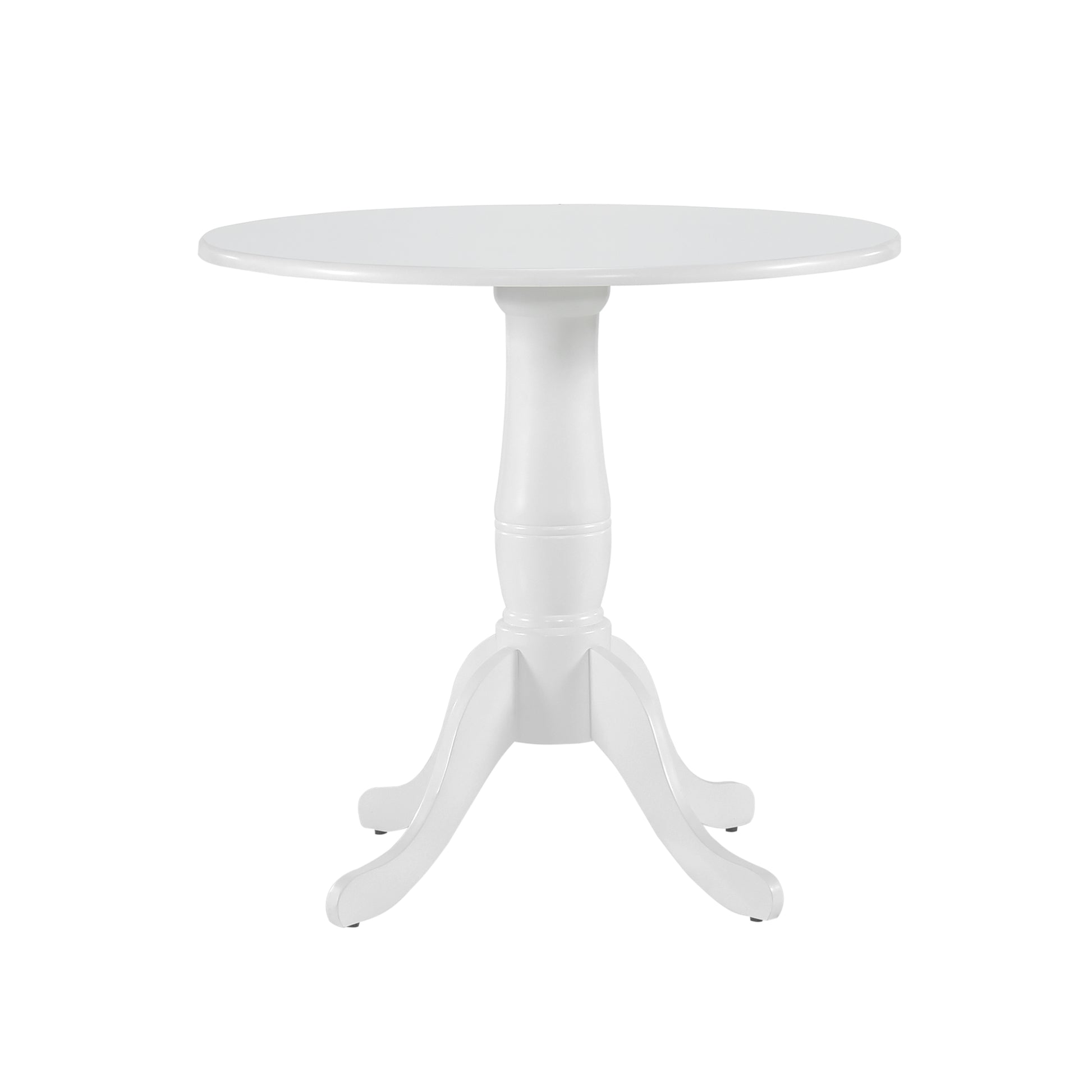 Classic white pedestal dining table with ornate leg base