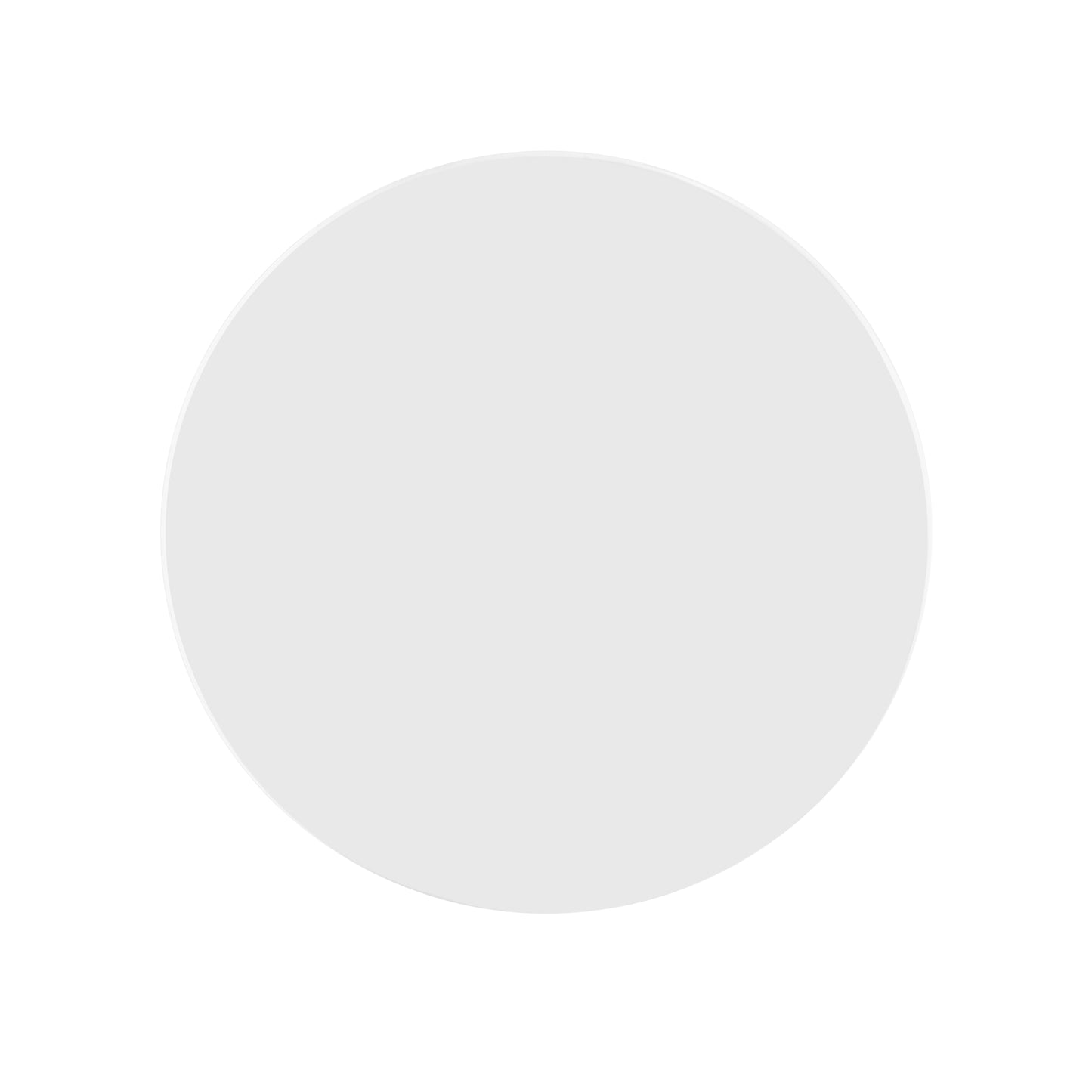 Minimalist round white coaster with a subtle gradient effect ideal for protecting surfaces